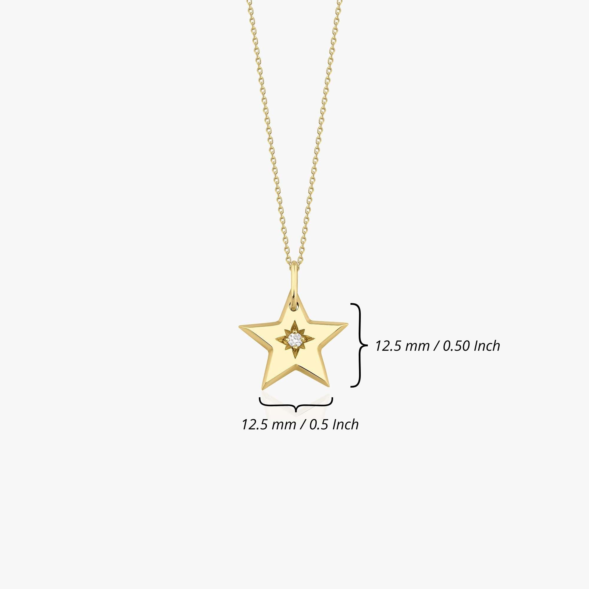 Mini Diamond Eternal Star Necklace in 14K Gold