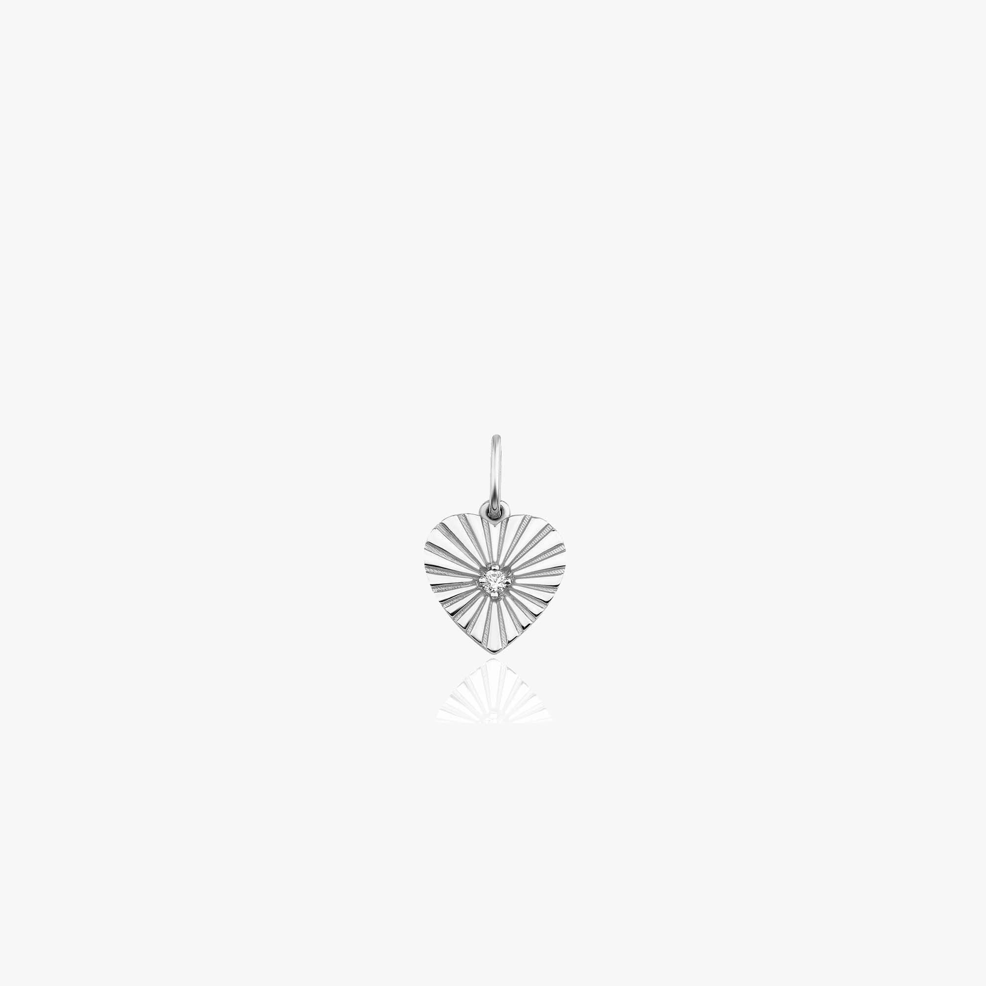 Mini Diamond Heartburst Pendant in 14K Gold