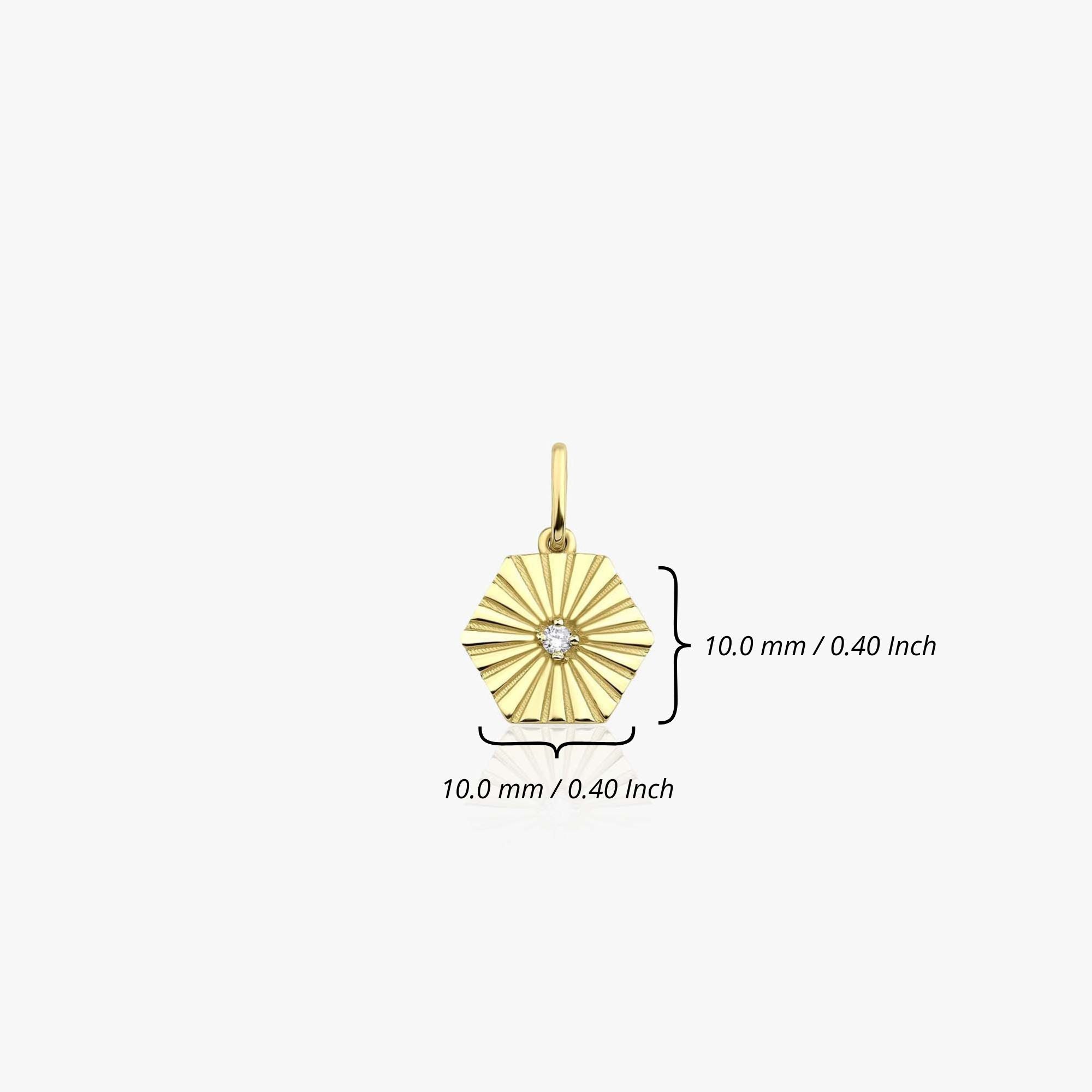 Mini Diamond Honeycomb Pendant in 14K Gold