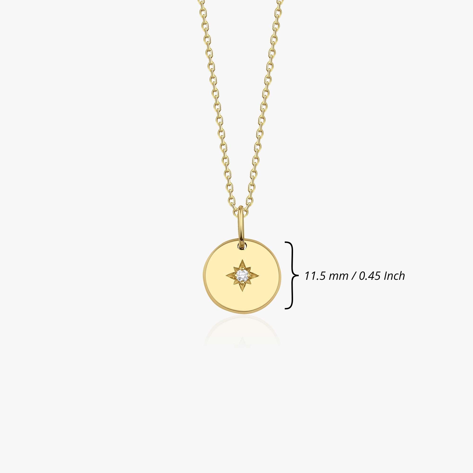 Mini Diamond North Star Necklace in 14K Gold