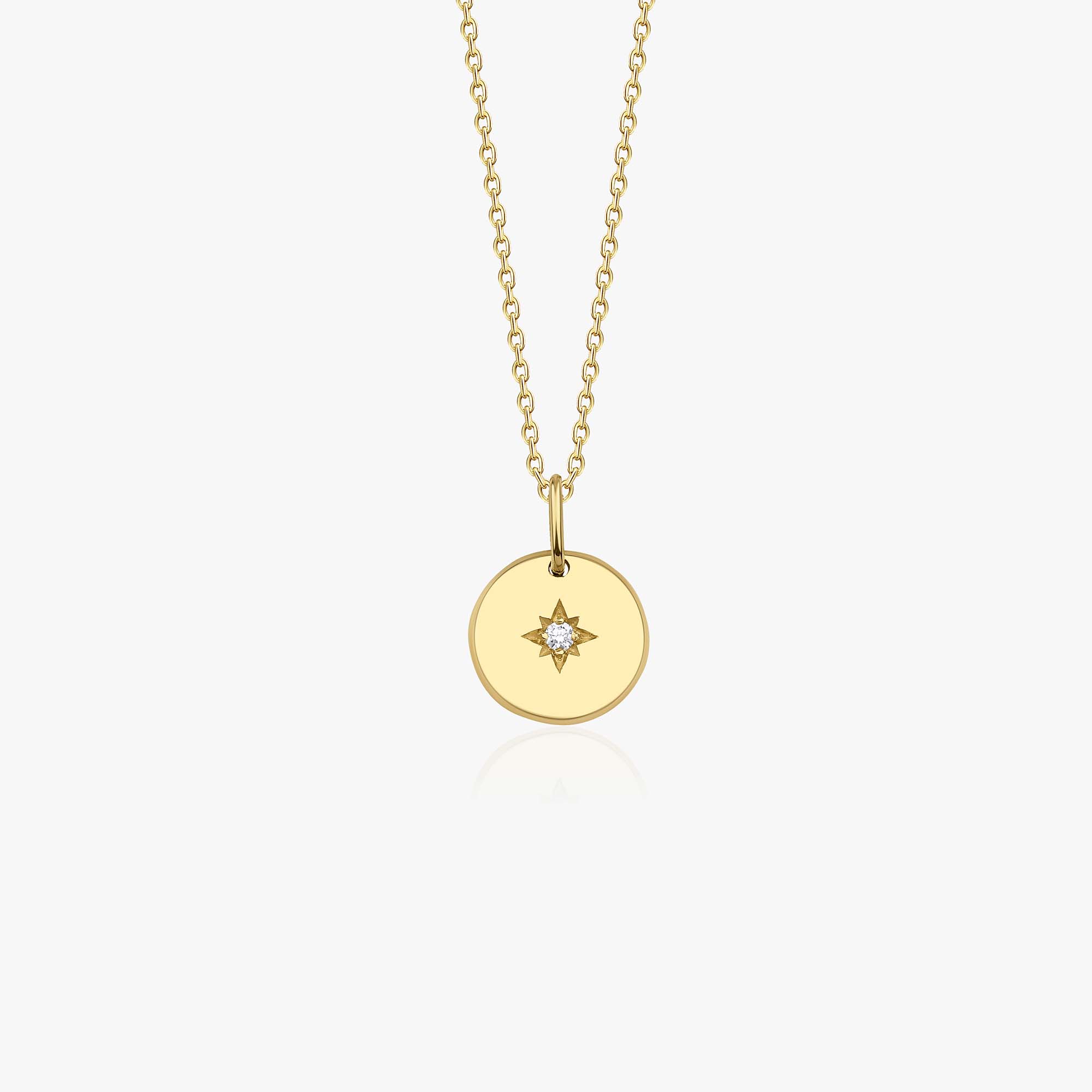 Mini Diamond North Star Necklace in 14K Gold