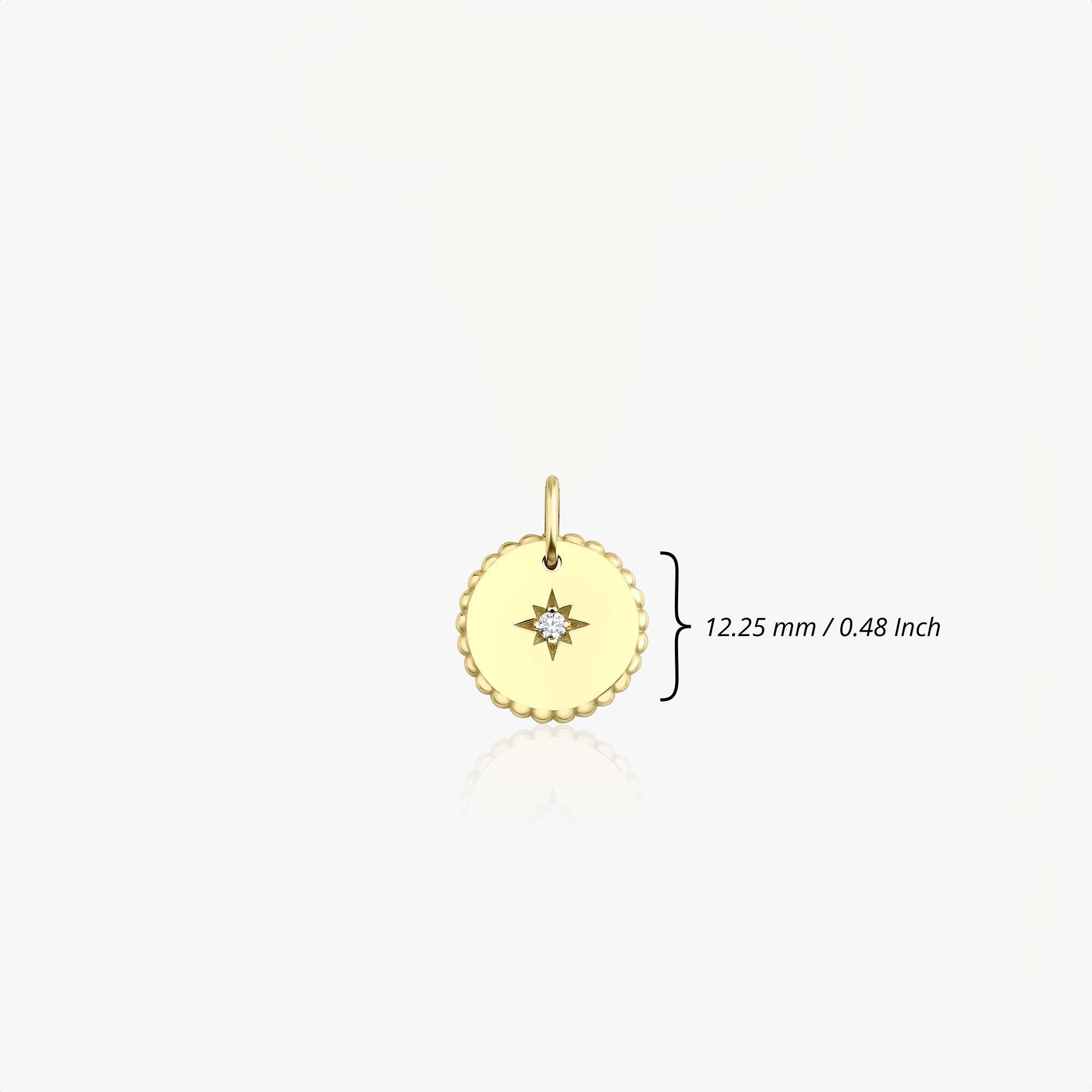Mini Diamond Polaris Pendant in 14K Gold