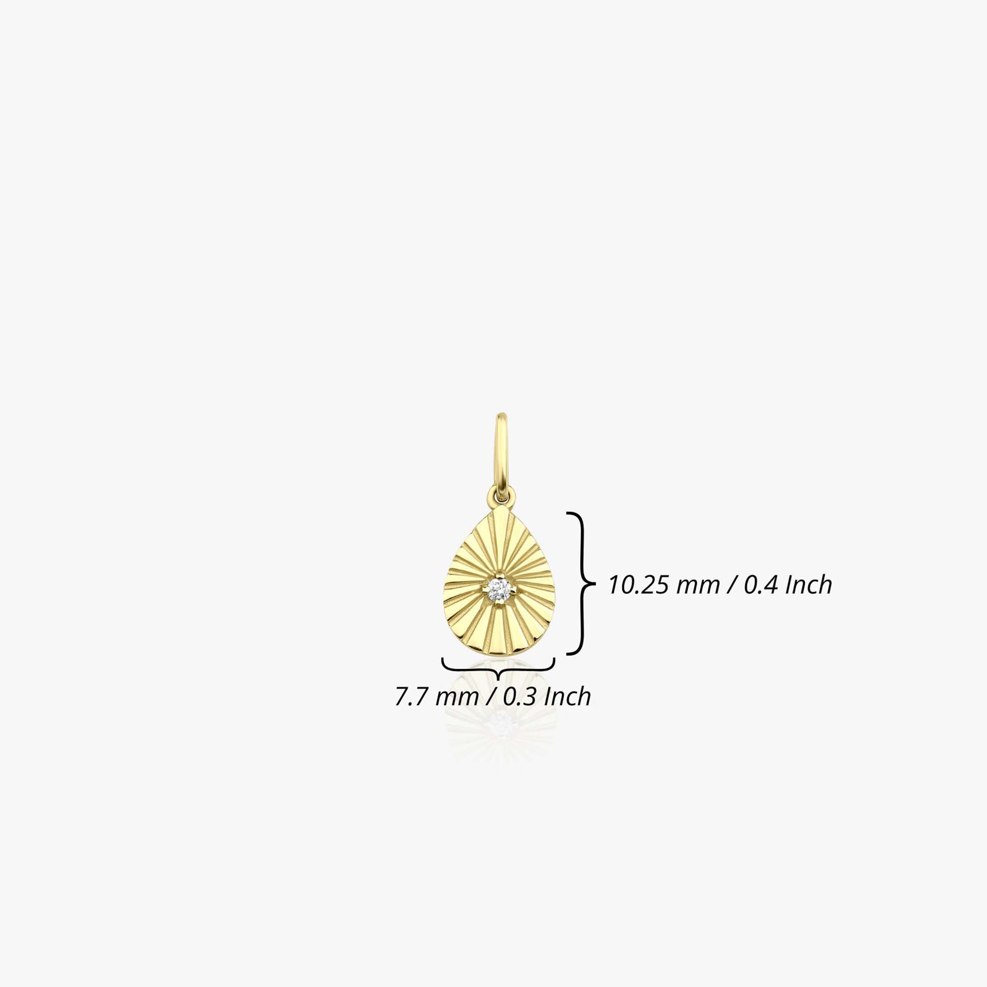 Mini Diamond Raindrop Pendant in 14K Gold