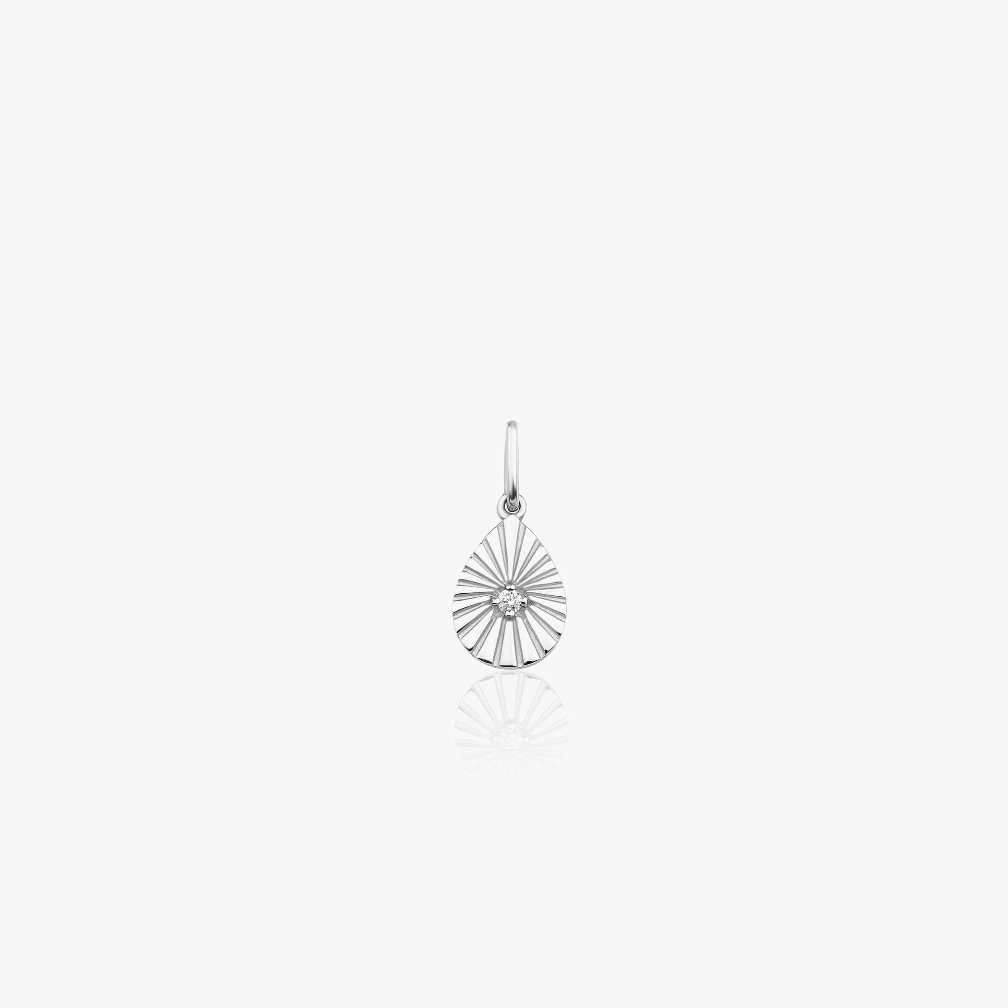 Mini Diamond Raindrop Pendant in 14K Gold