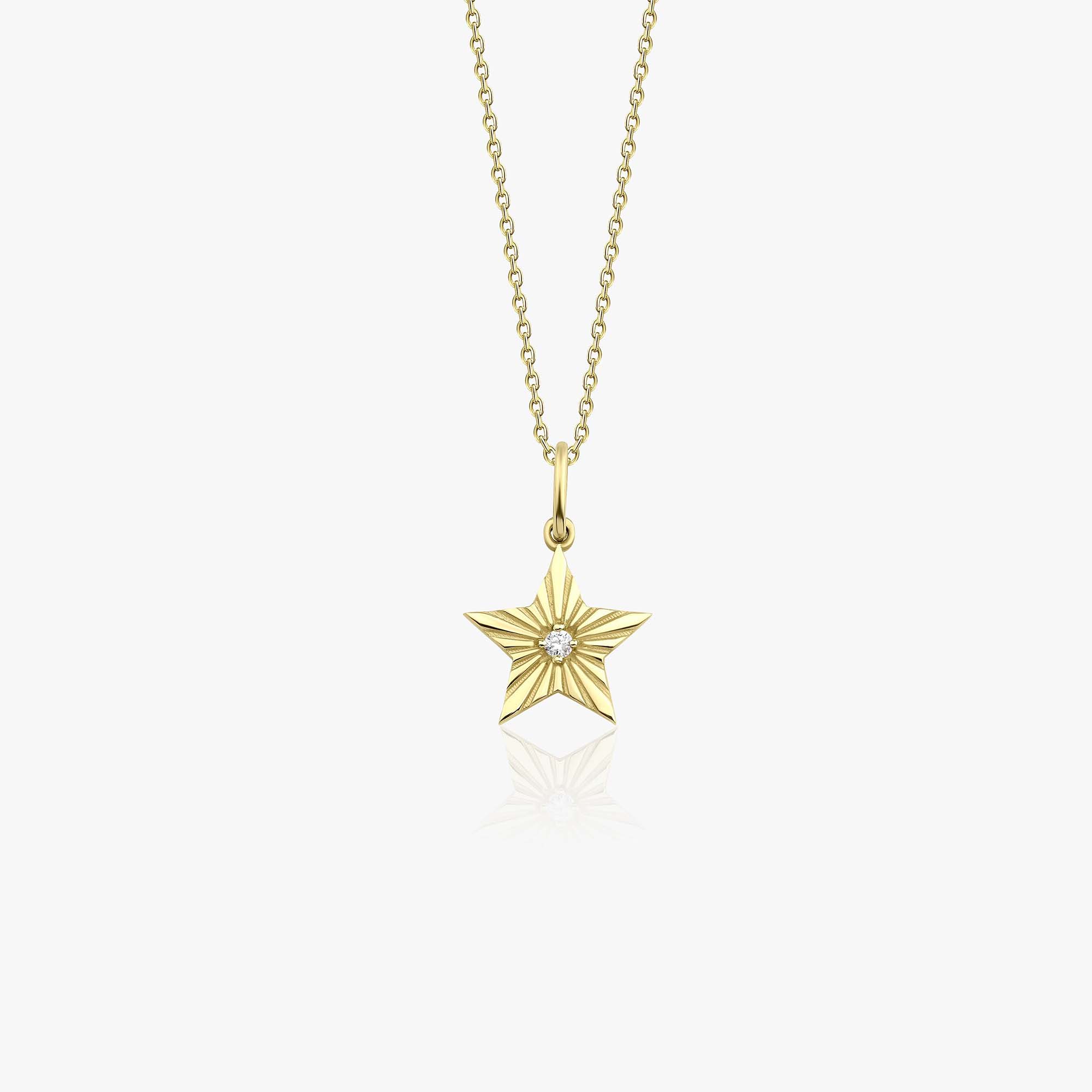 Mini Diamond Star Necklace in 14K Gold