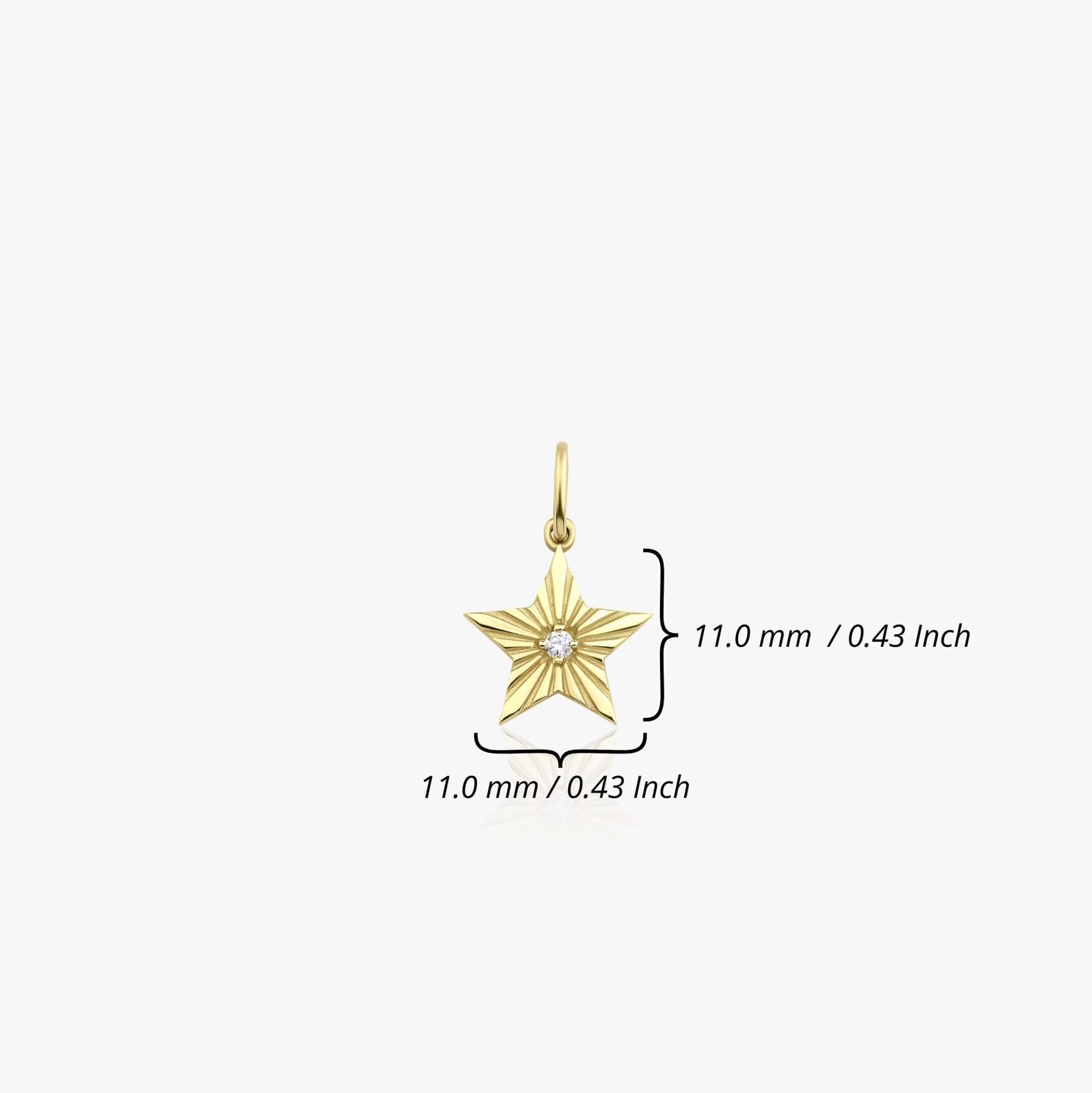 Mini Diamond Star Pendant in 14K Gold