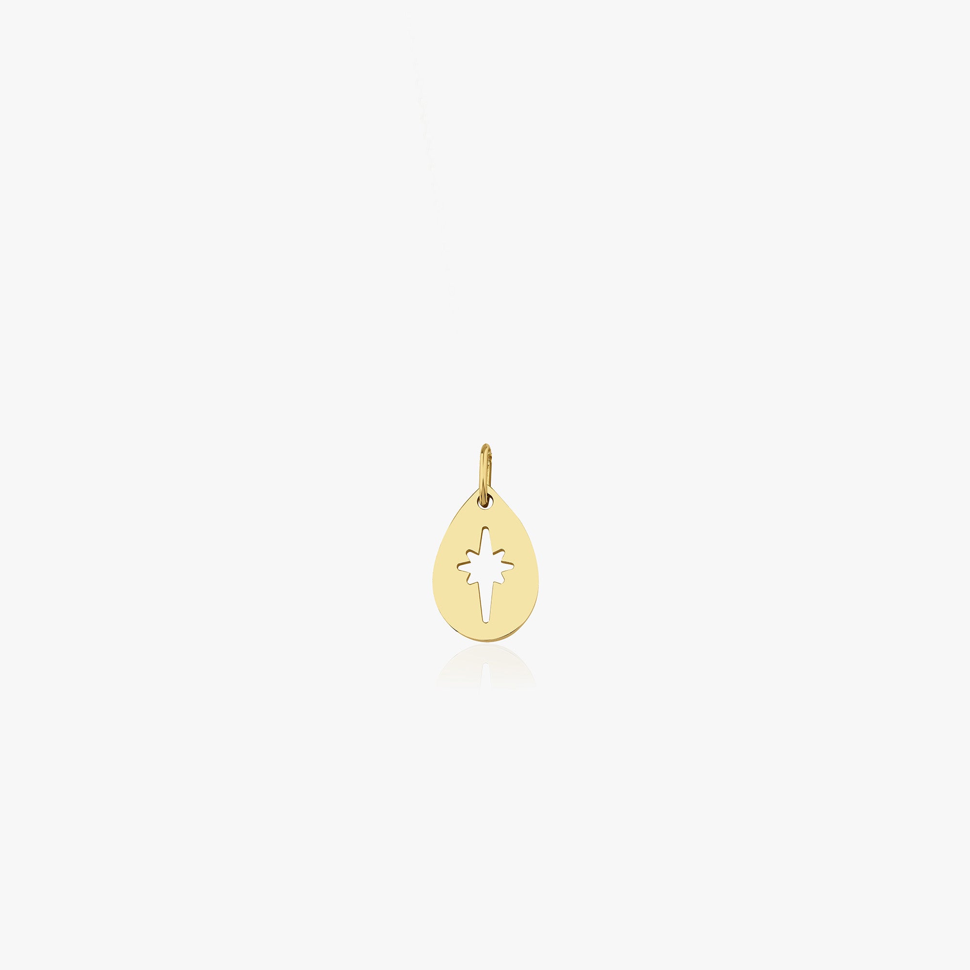 Celestial Raindrop Charm in 14K Gold