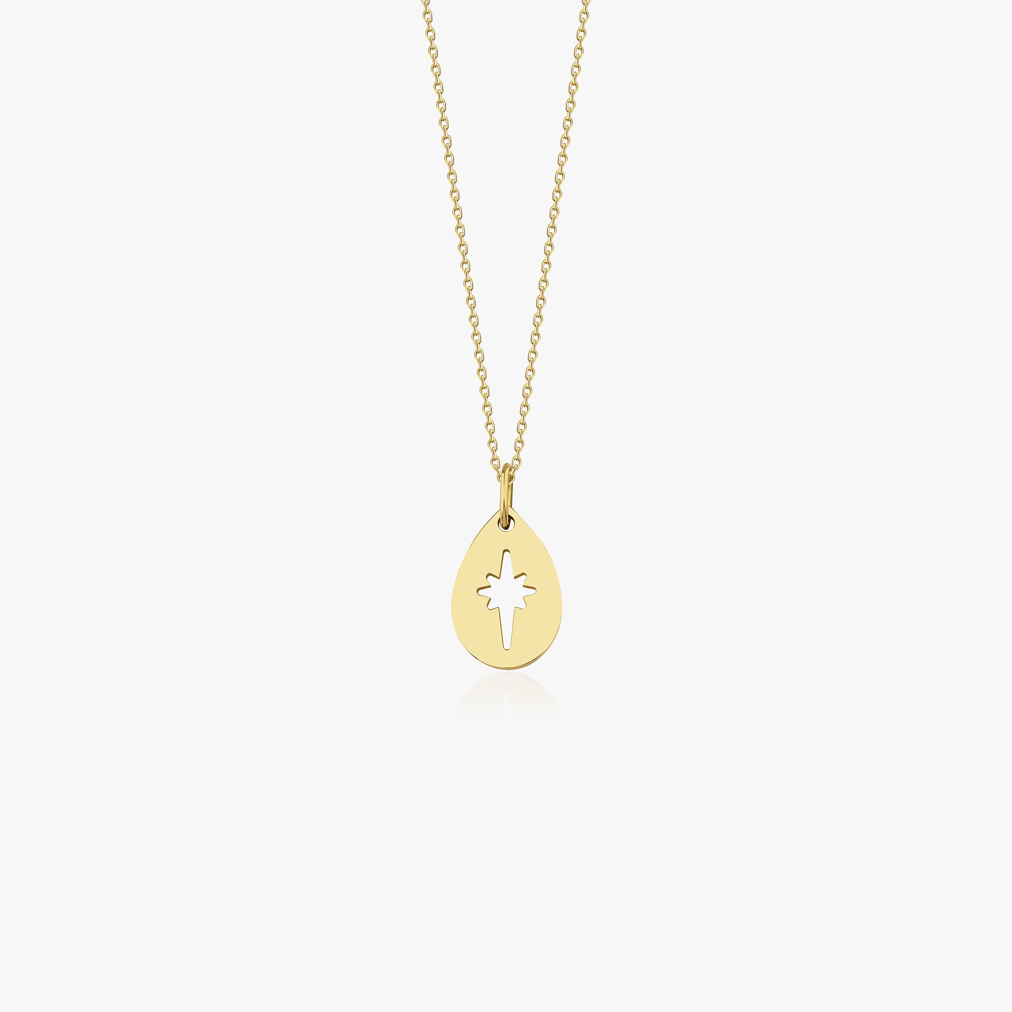 Celestial Raindrop Necklace in 14K Gold