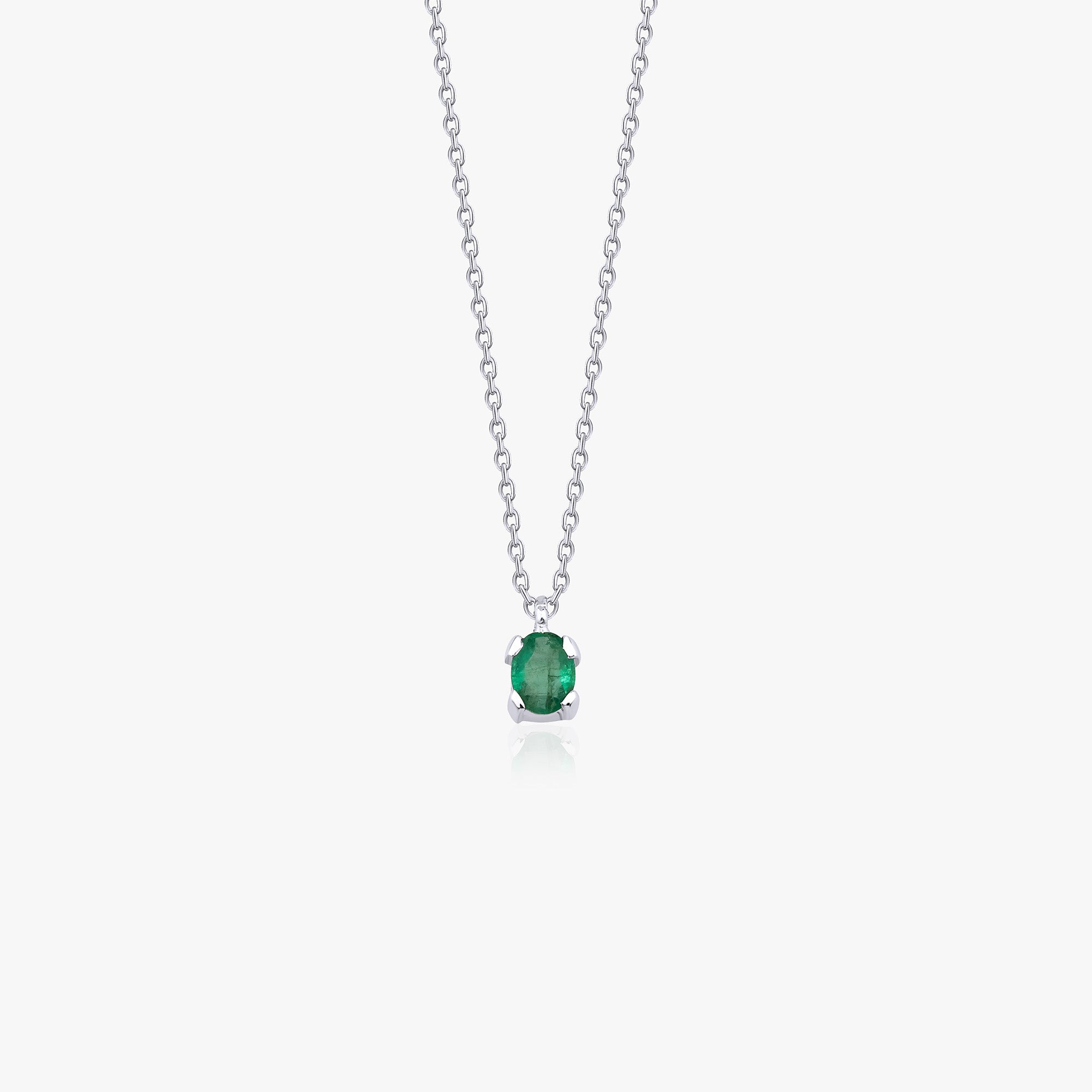 Itty Bitty Tiny Emerald Necklace in 14K Gold