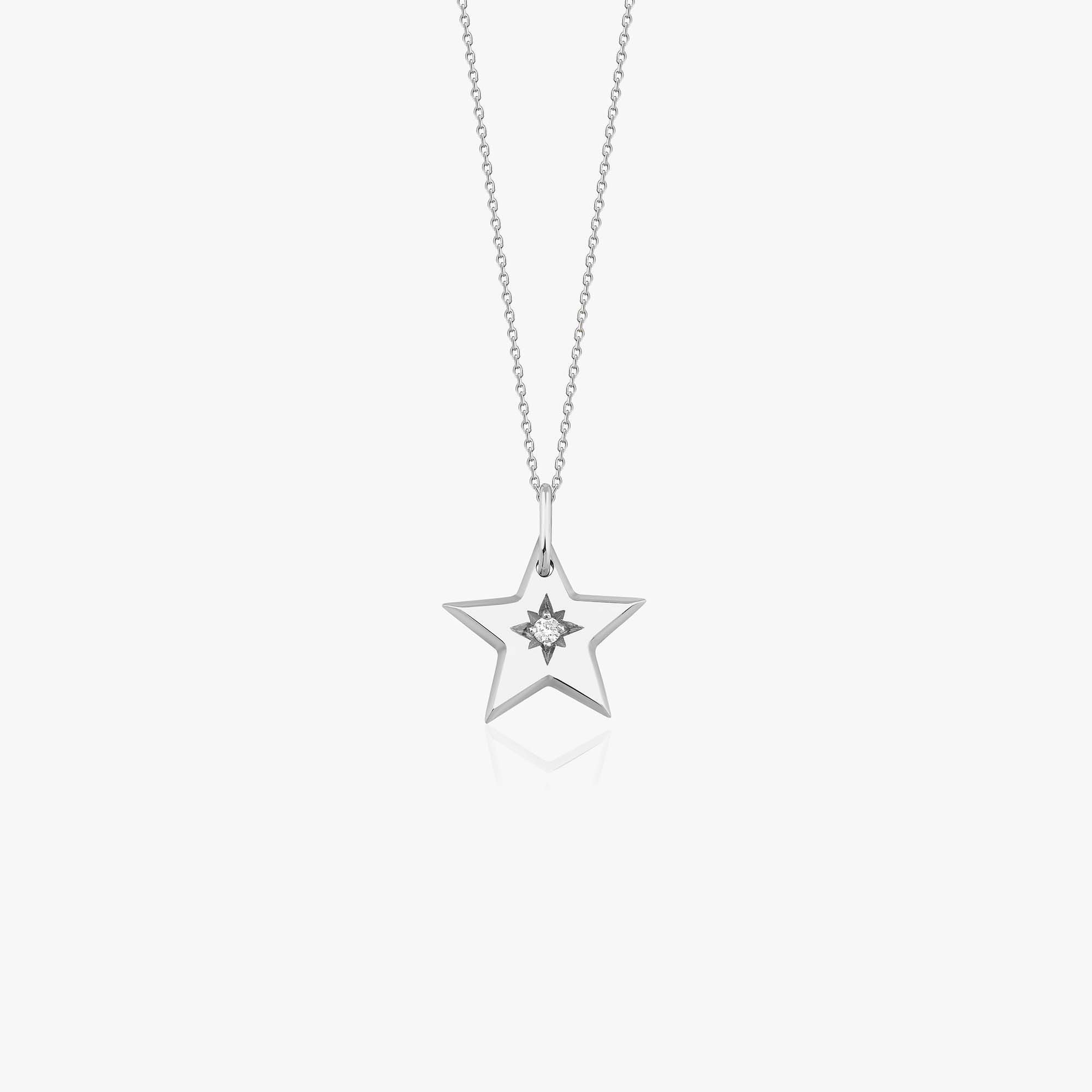 Mini Diamond Eternal Star Necklace in 14K Gold