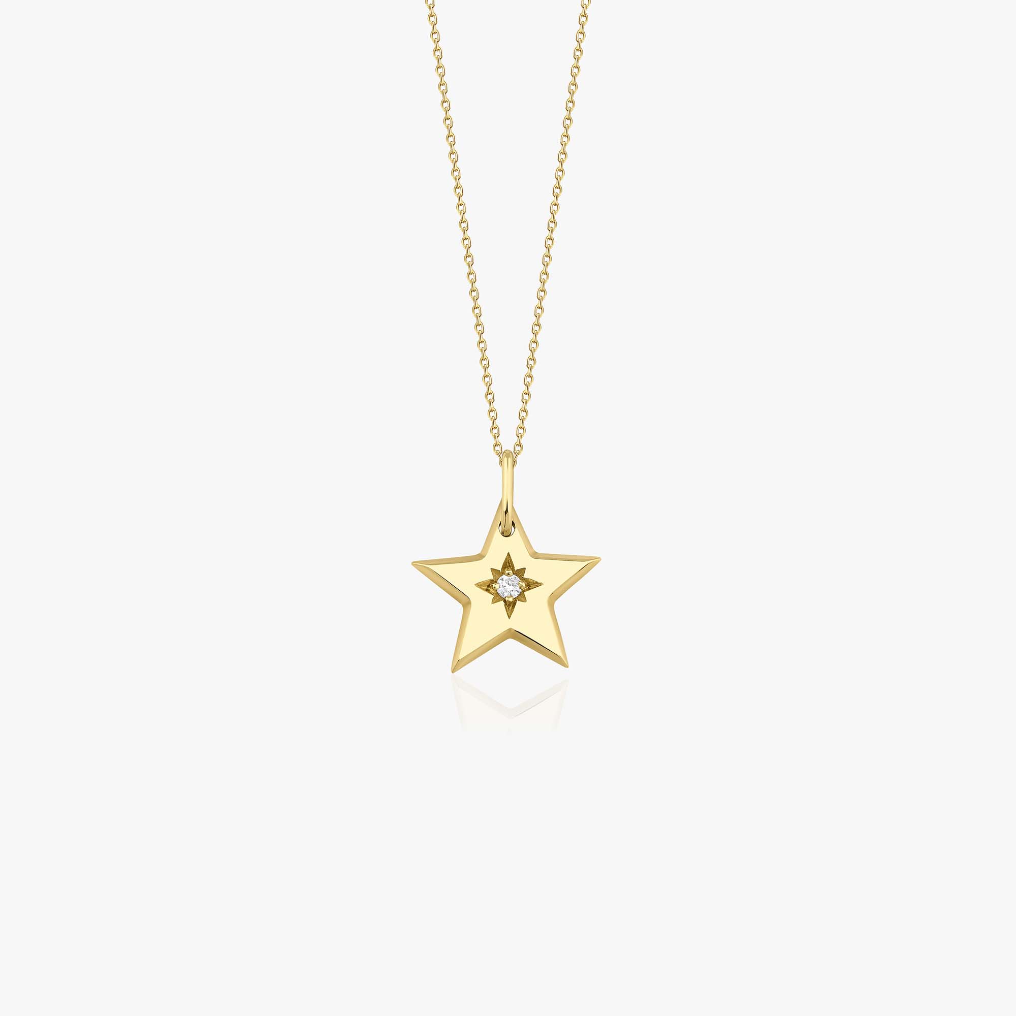 Mini Diamond Eternal Star Necklace in 14K Gold