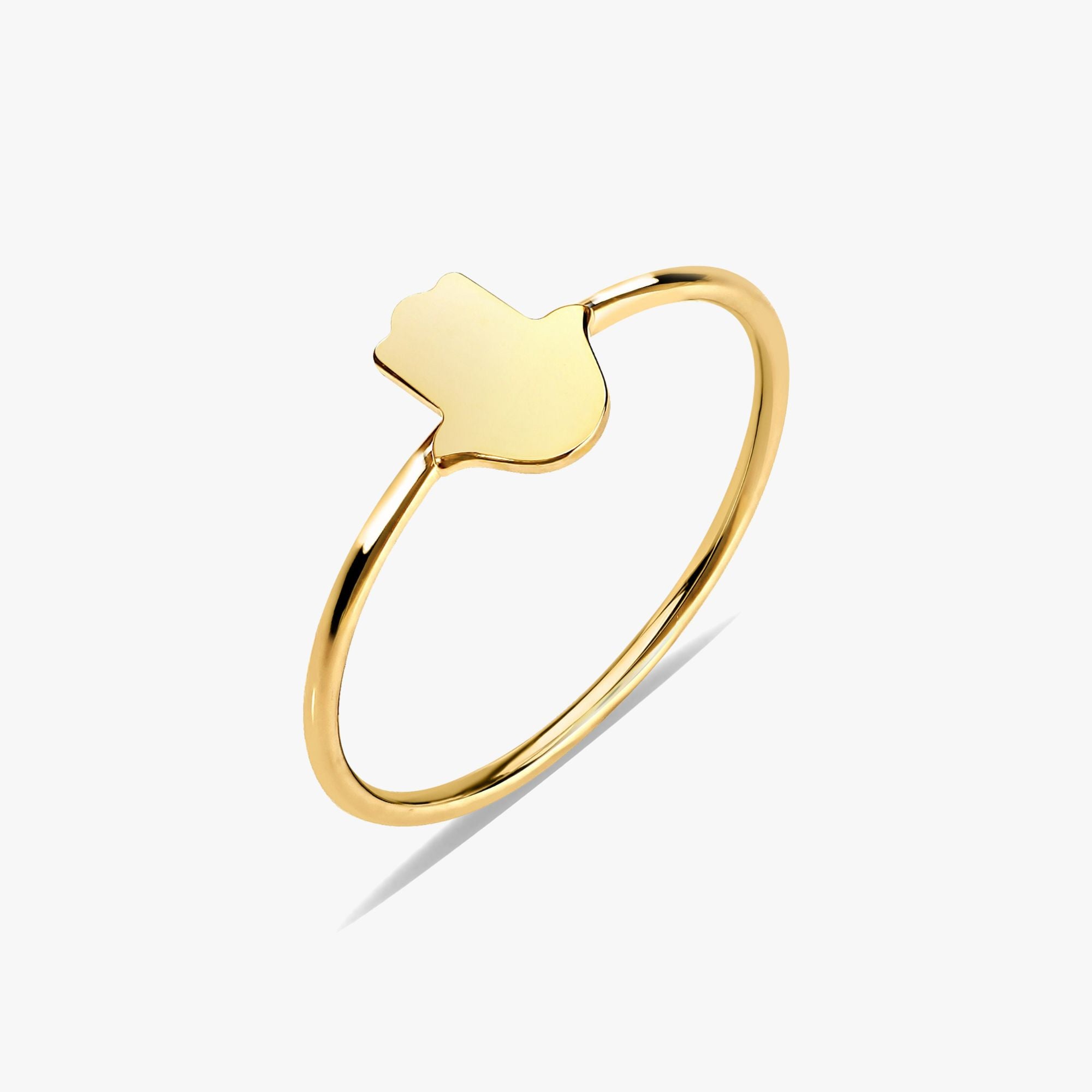 Mini Hamsa Hand Ring in 14K Gold