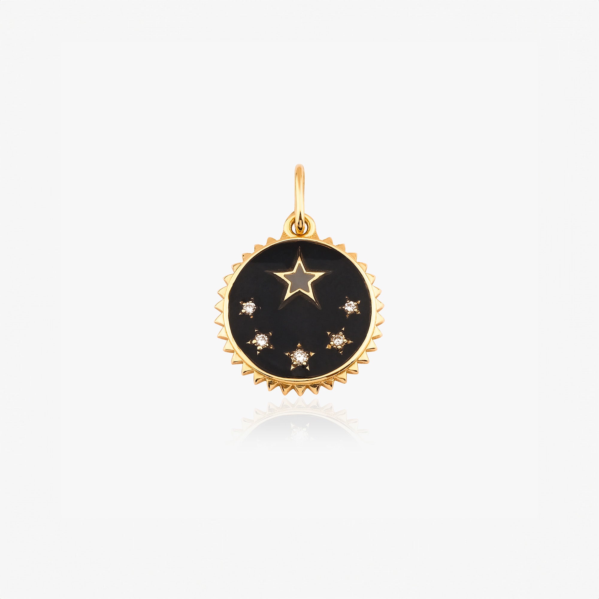 Mini Star Medallion Pendant in 14K Gold / Stars of The Night