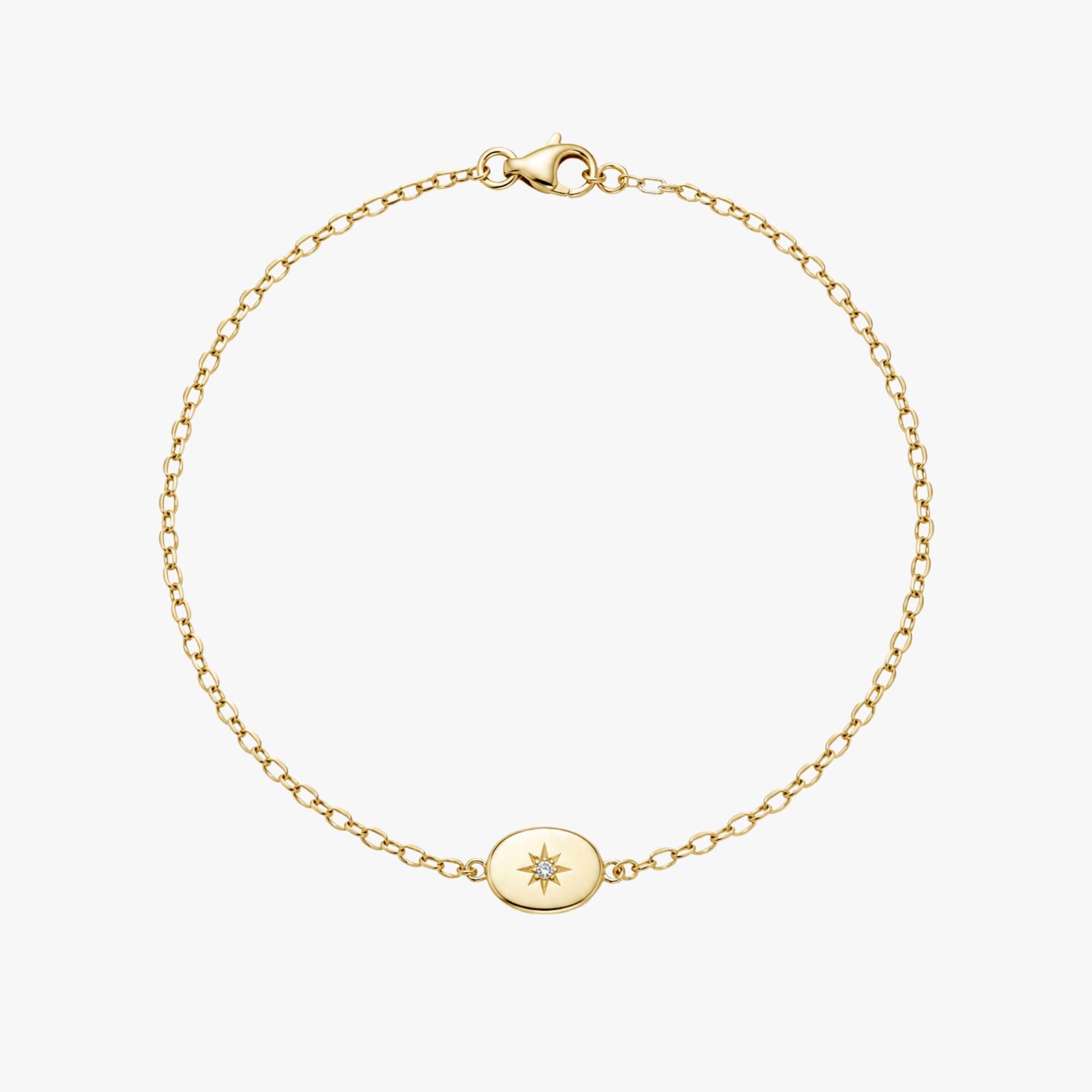 Minimal Diamond North Star Bracelet in 14K Gold