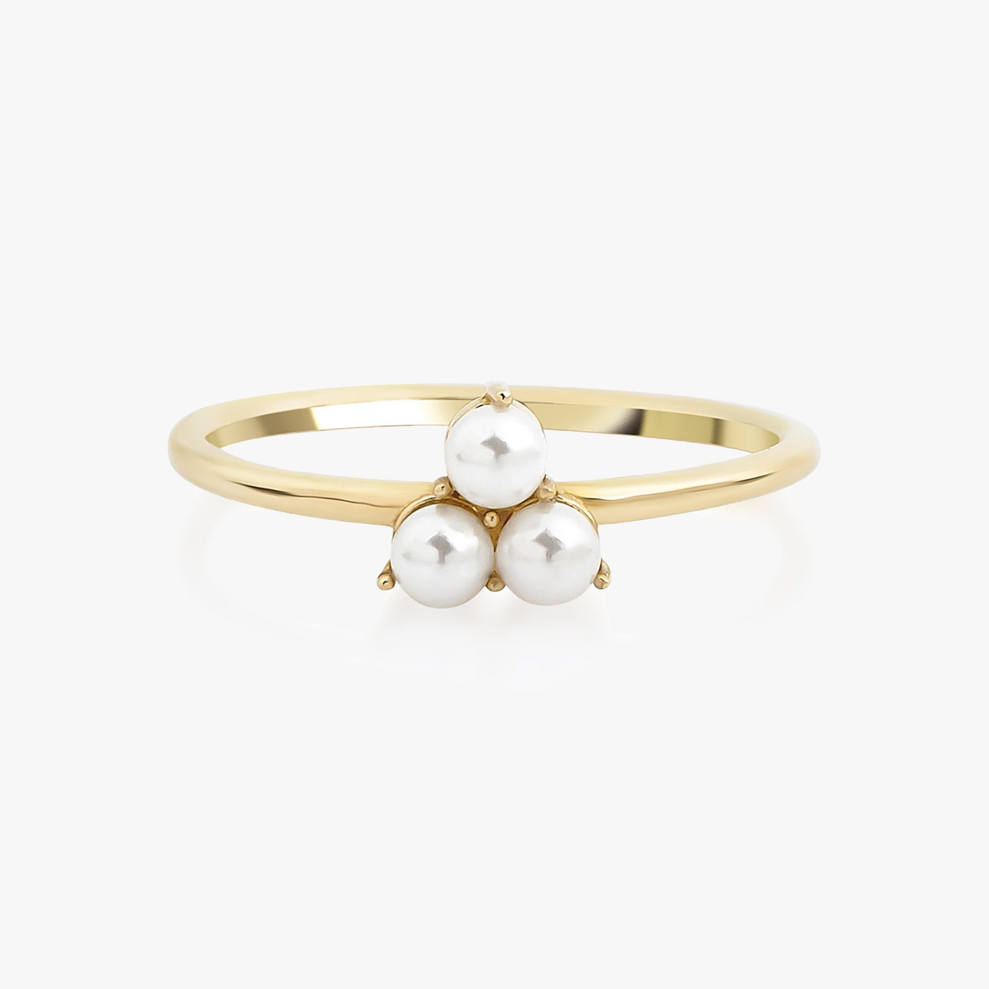 Trio Pearl Ring in 14K Gold