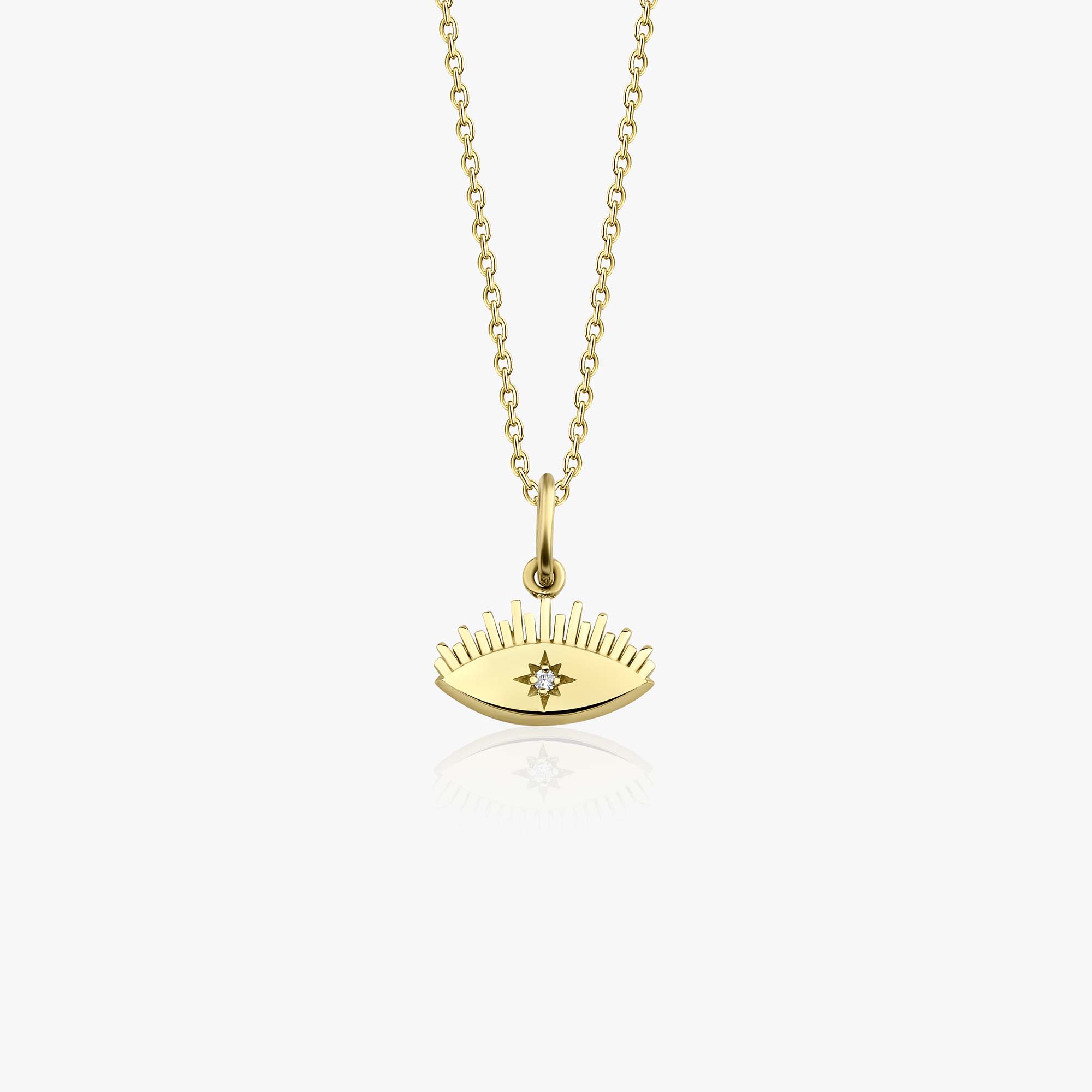 Mini Diamond Eternal Eye Necklace in 14K Gold