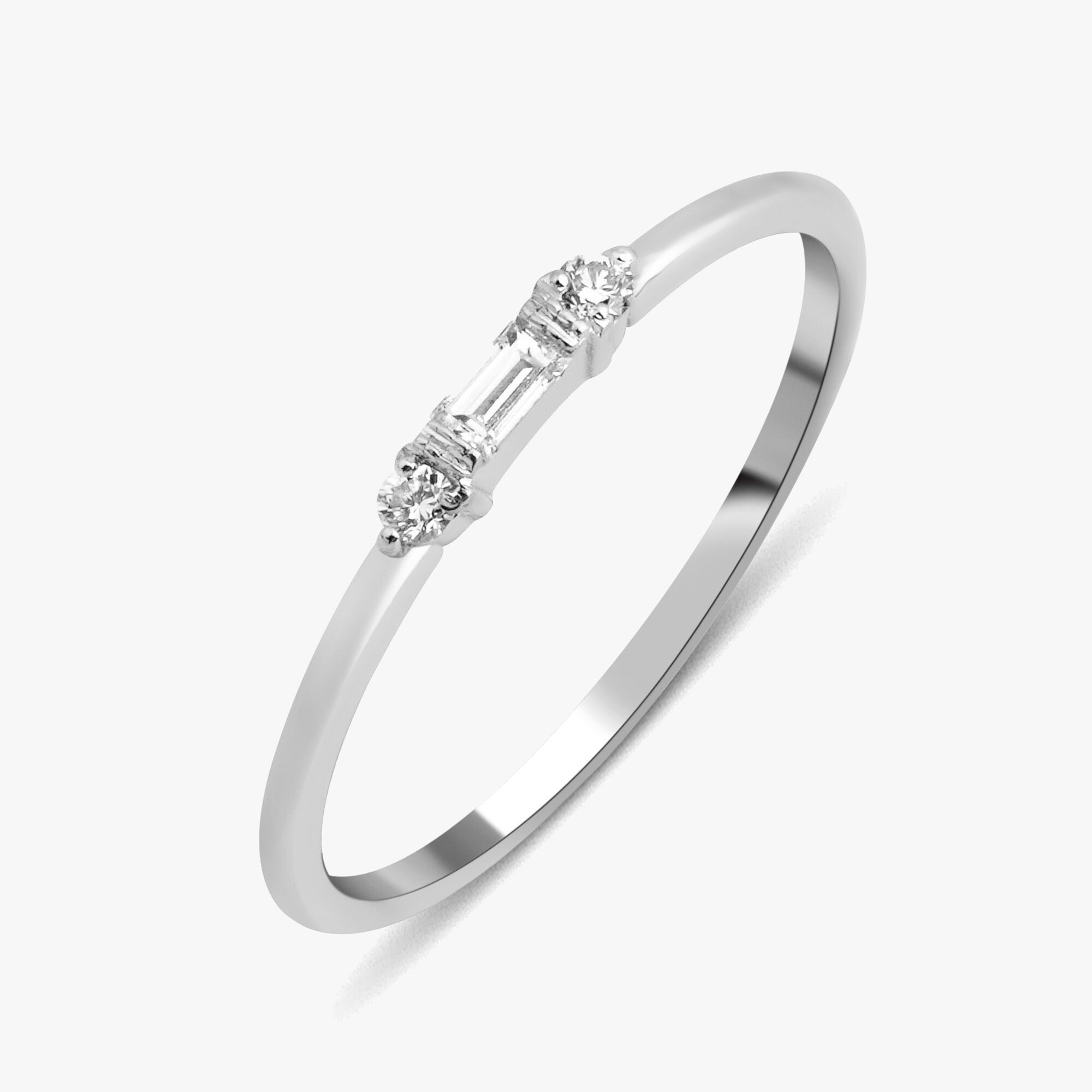 Mini Diamond Stacking Ring in 14K Gold