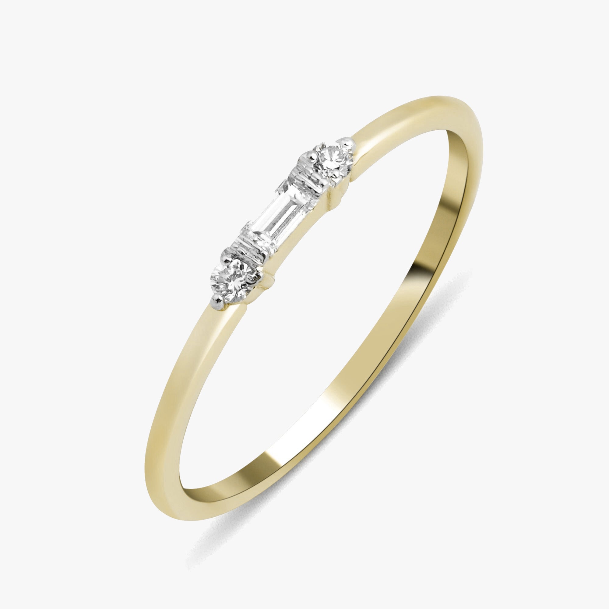 Mini Diamond Stacking Ring in 14K Gold