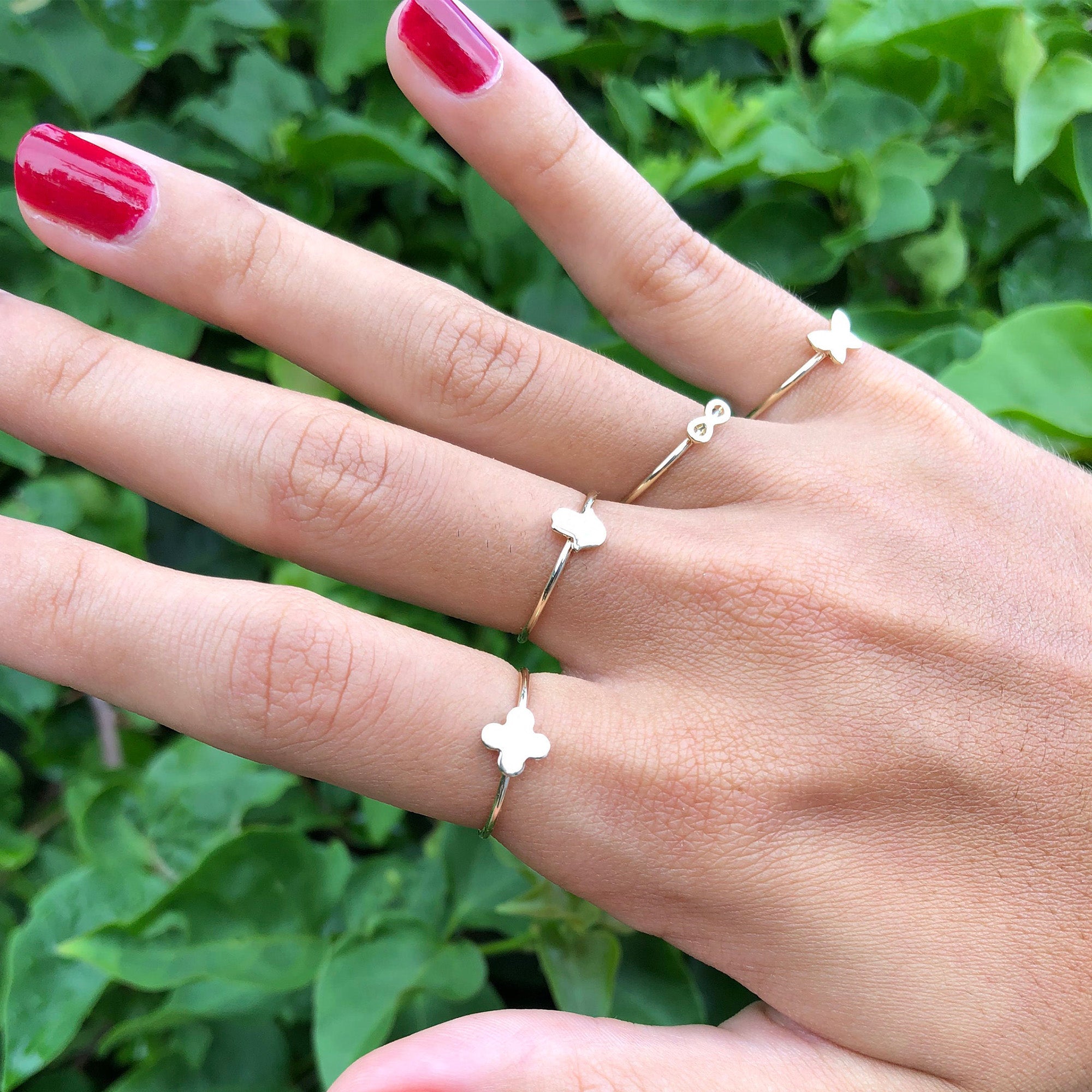 Mini Butterfly Ring in 14K Gold