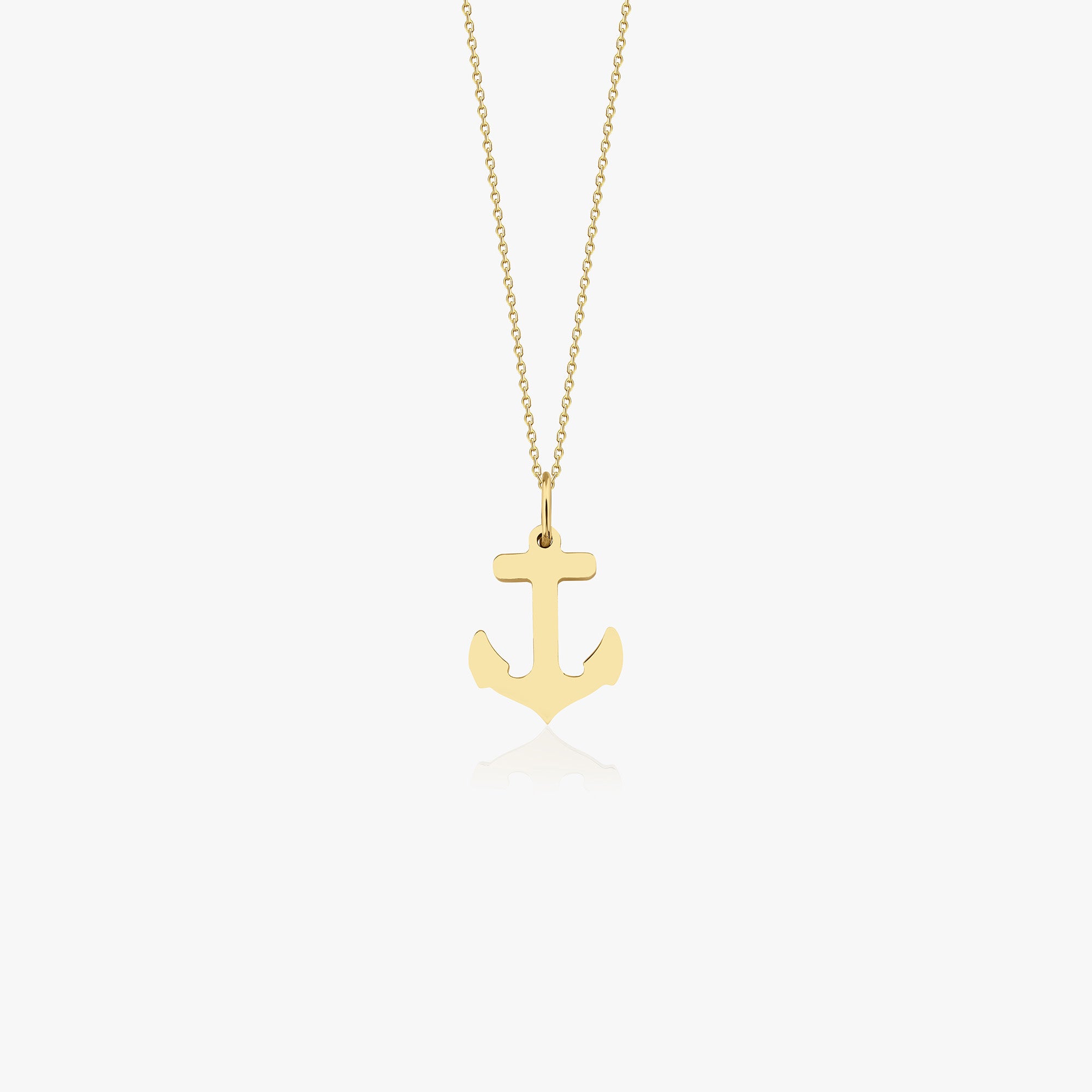 Dainty Anchor Necklace in 14K Gold