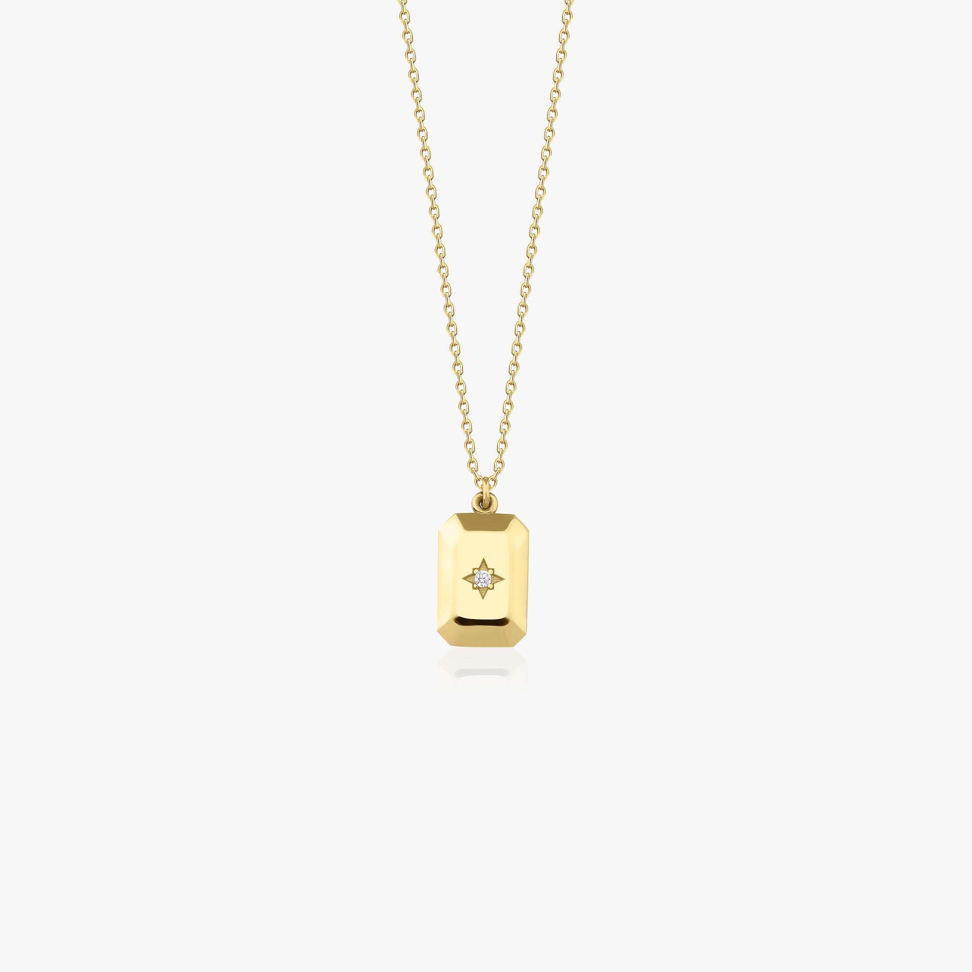 Minimal Diamond North Star Necklace in 14K Gold