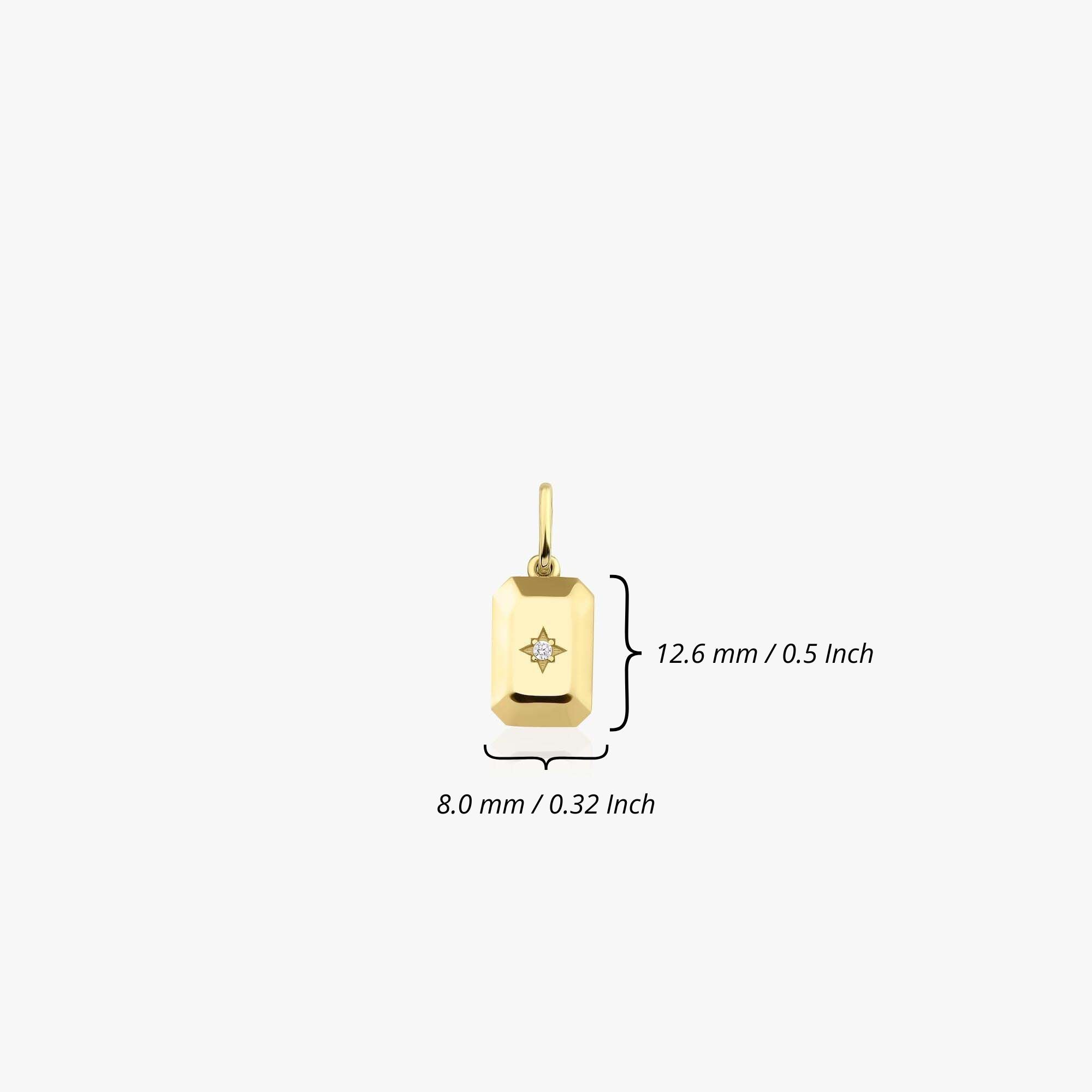 Minimal Diamond North Star Pendant in 14K Gold