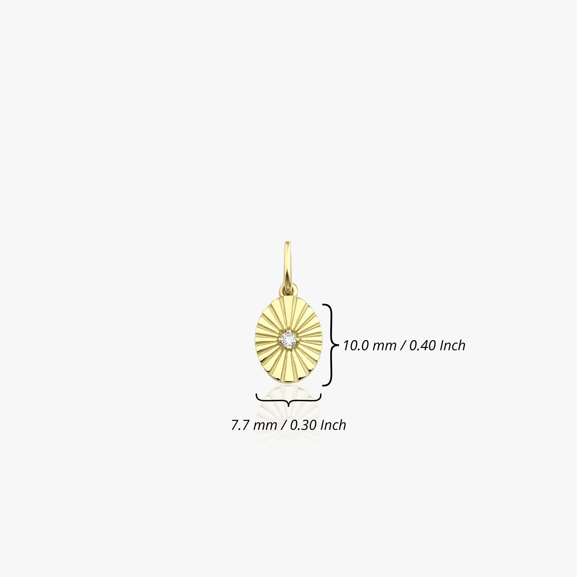 Mini Oval Diamond Pendant in 14K Gold