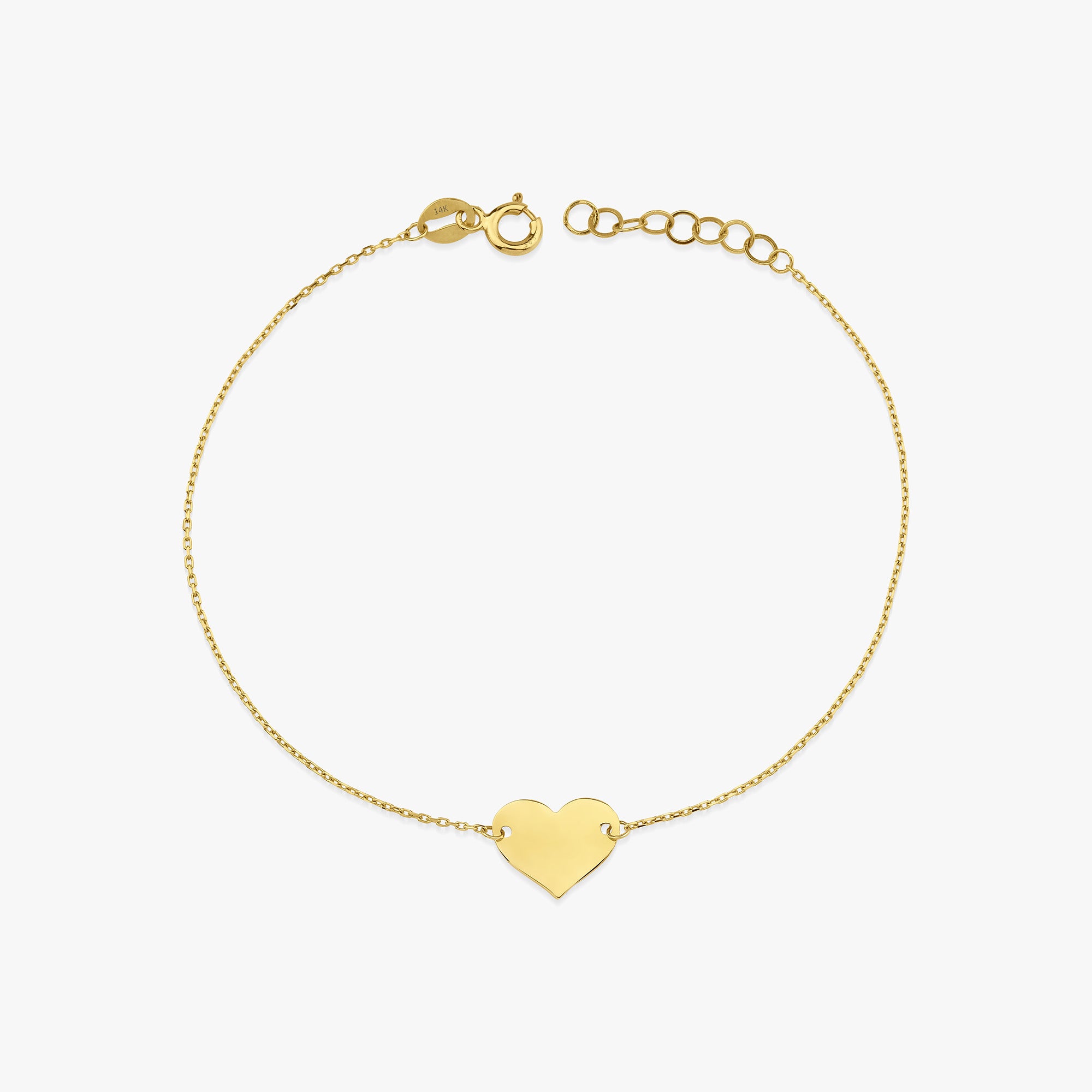 Minimal Heart Bracelet in 14K Gold