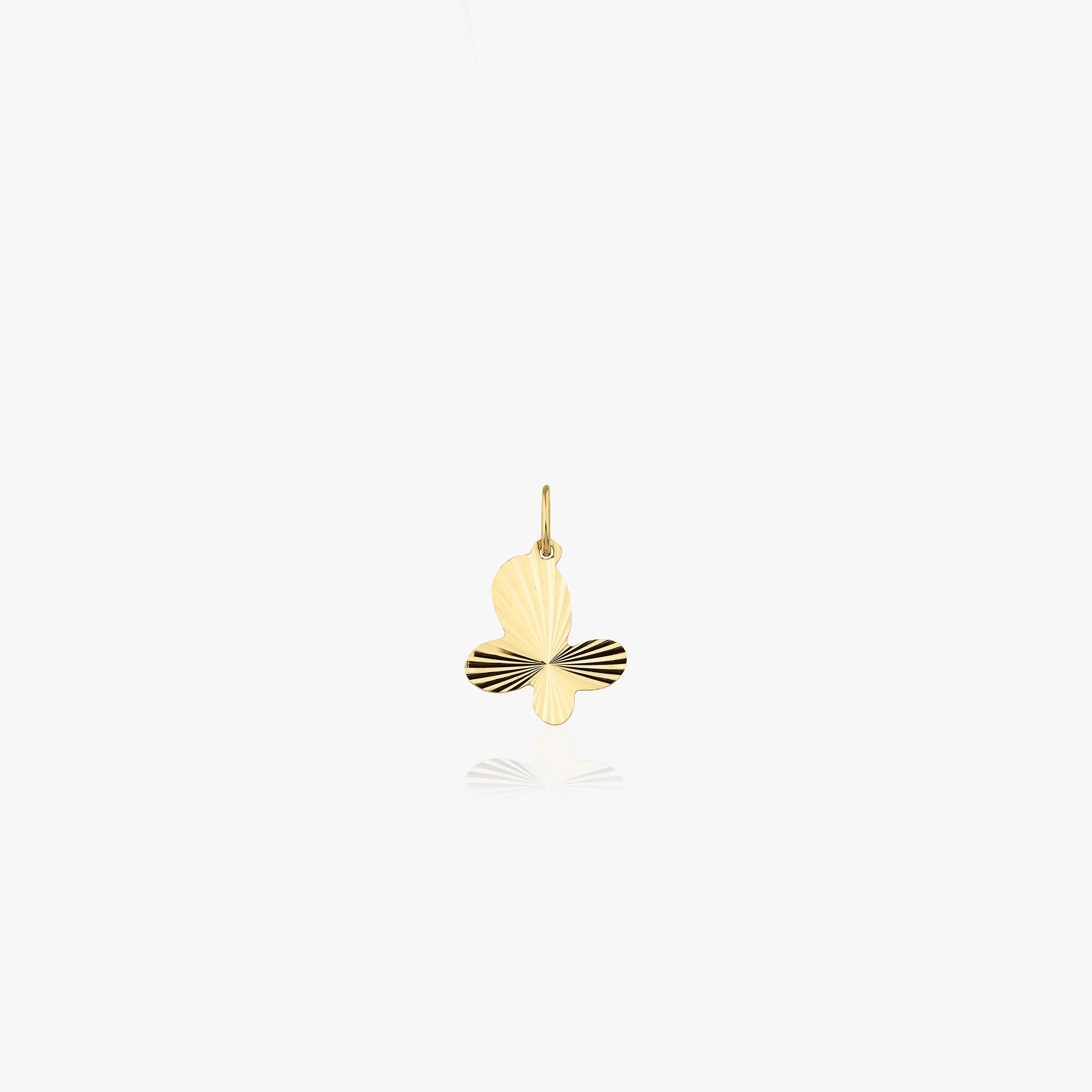 Glitter Butterfly Charm in 14K Gold