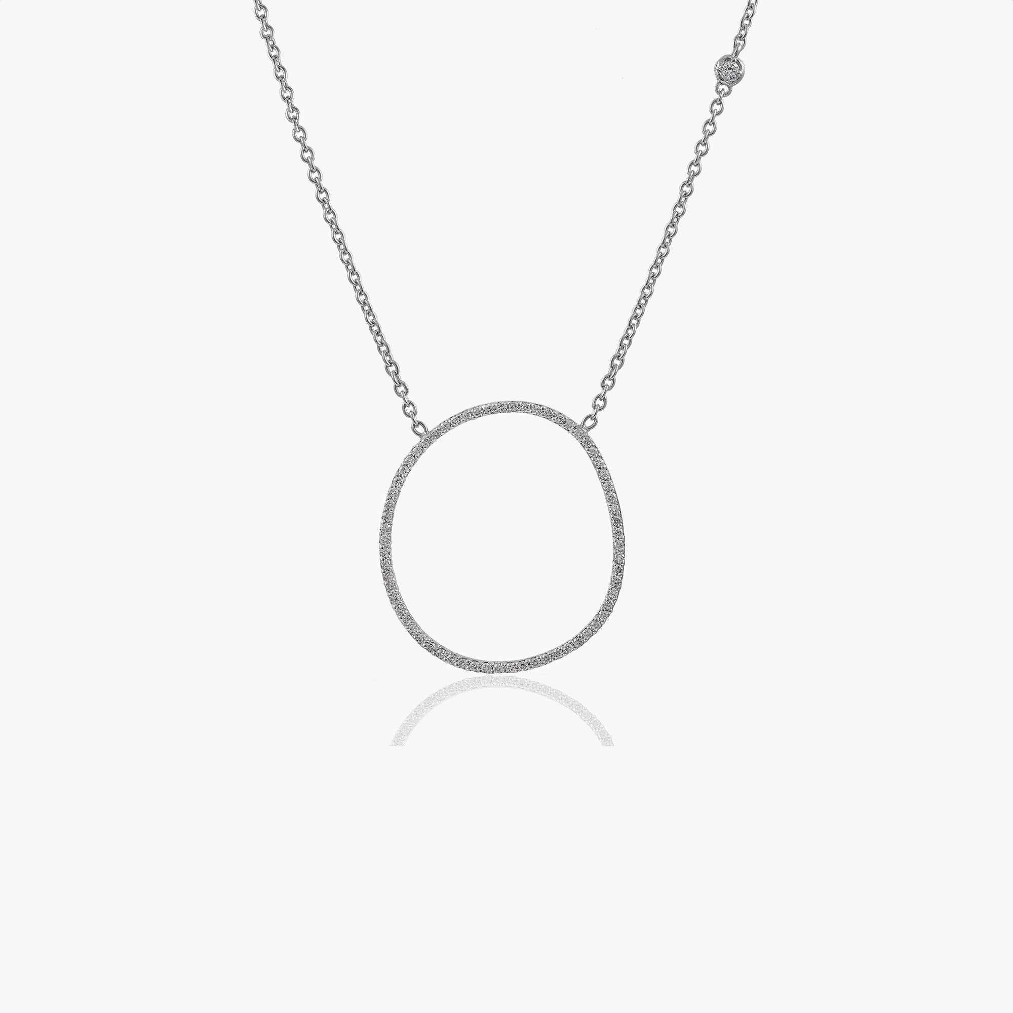 Diamond Organic Circle Necklace in 18K Gold