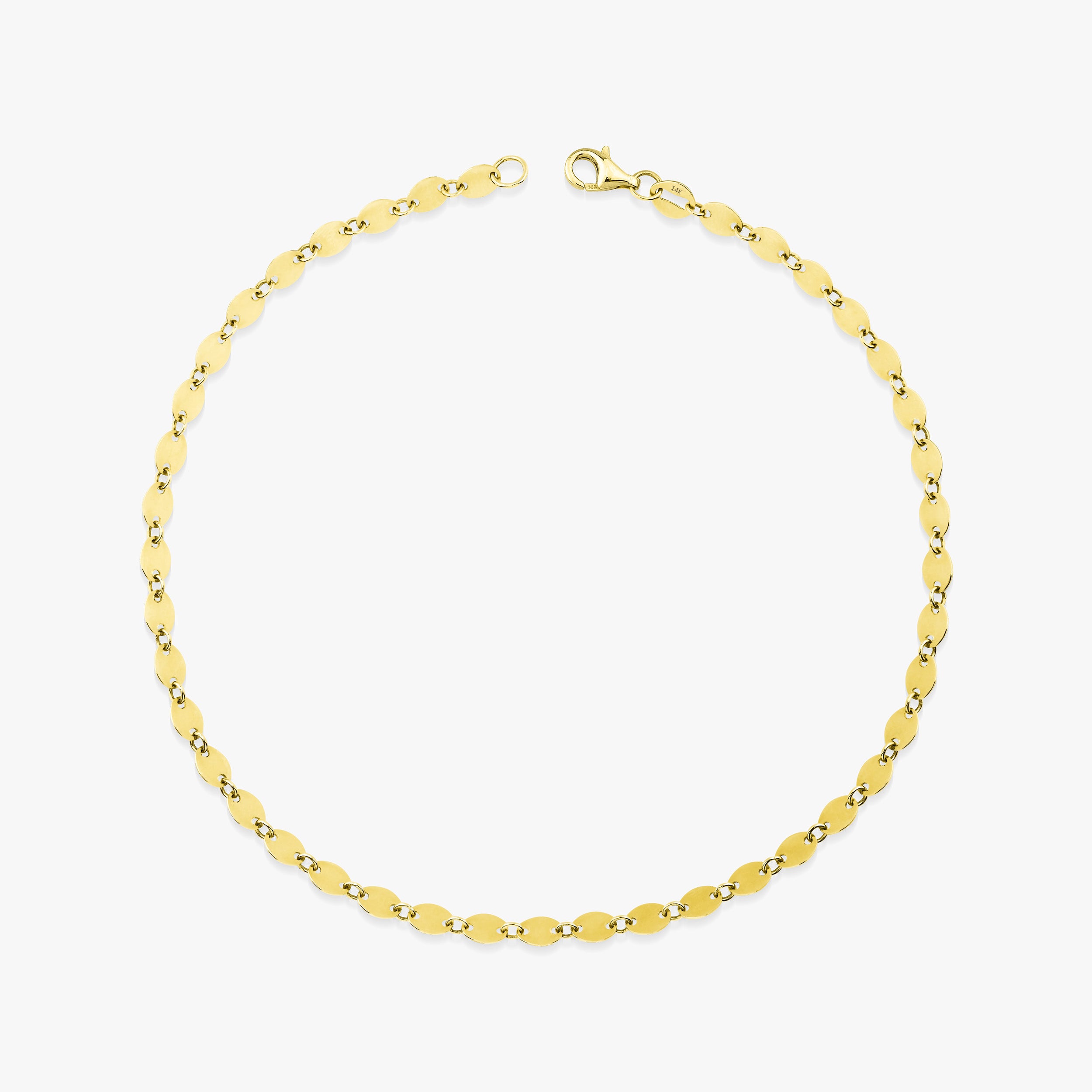 Oval Chain Anklet in 14K Gold