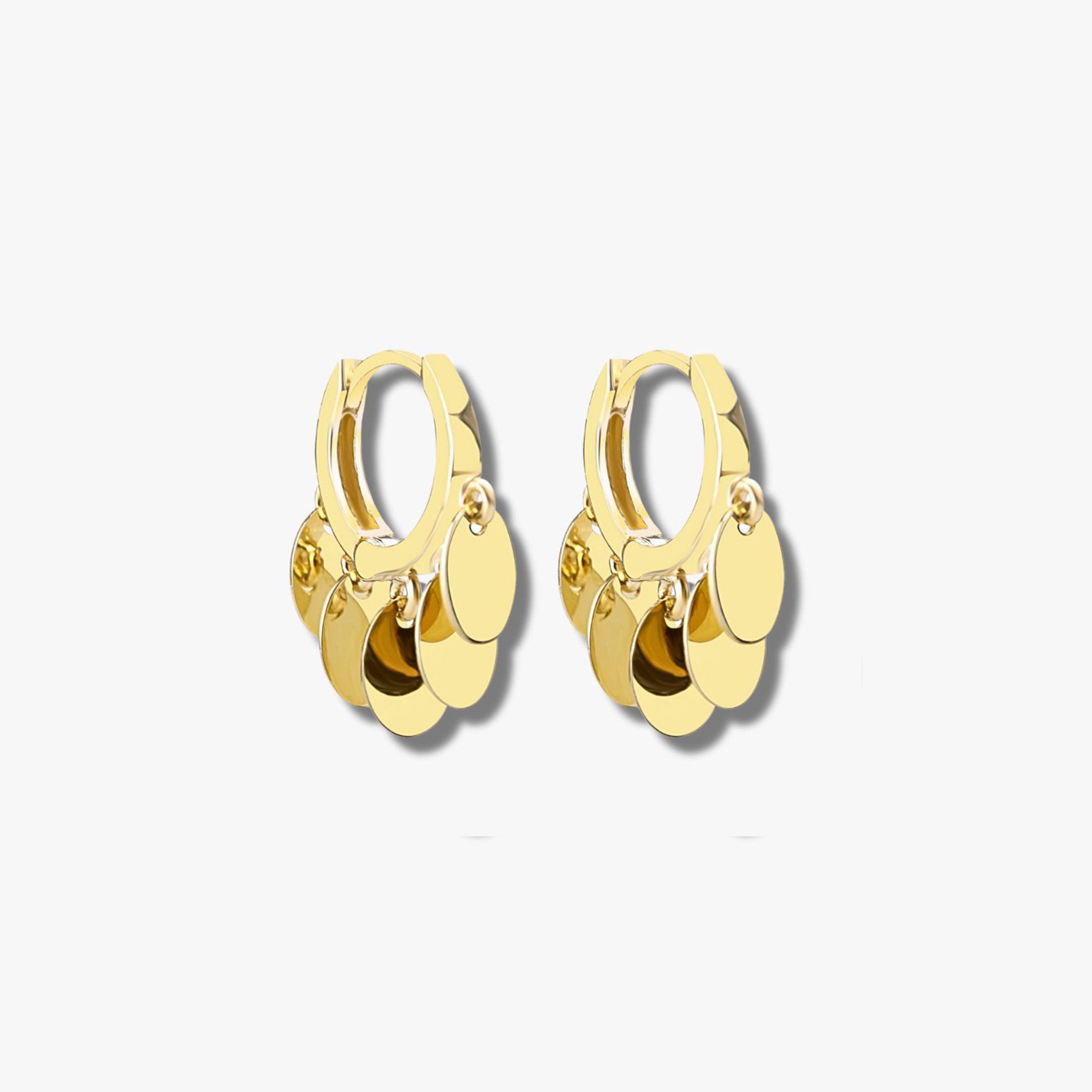 Oval Drop Earrings in 14K Gold