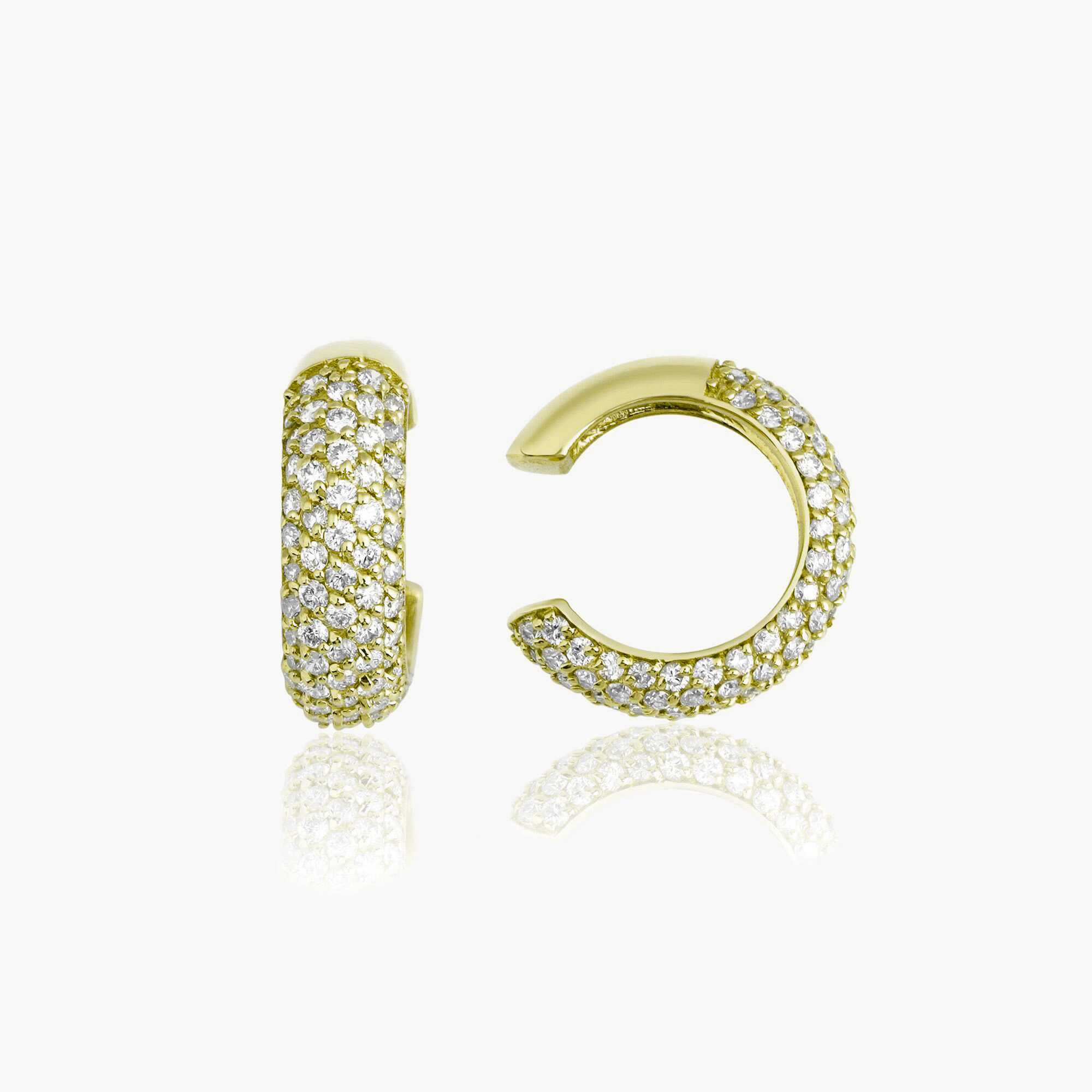 Pave Diamond Circle Ear Cuff Available in 14K and 18K Gold