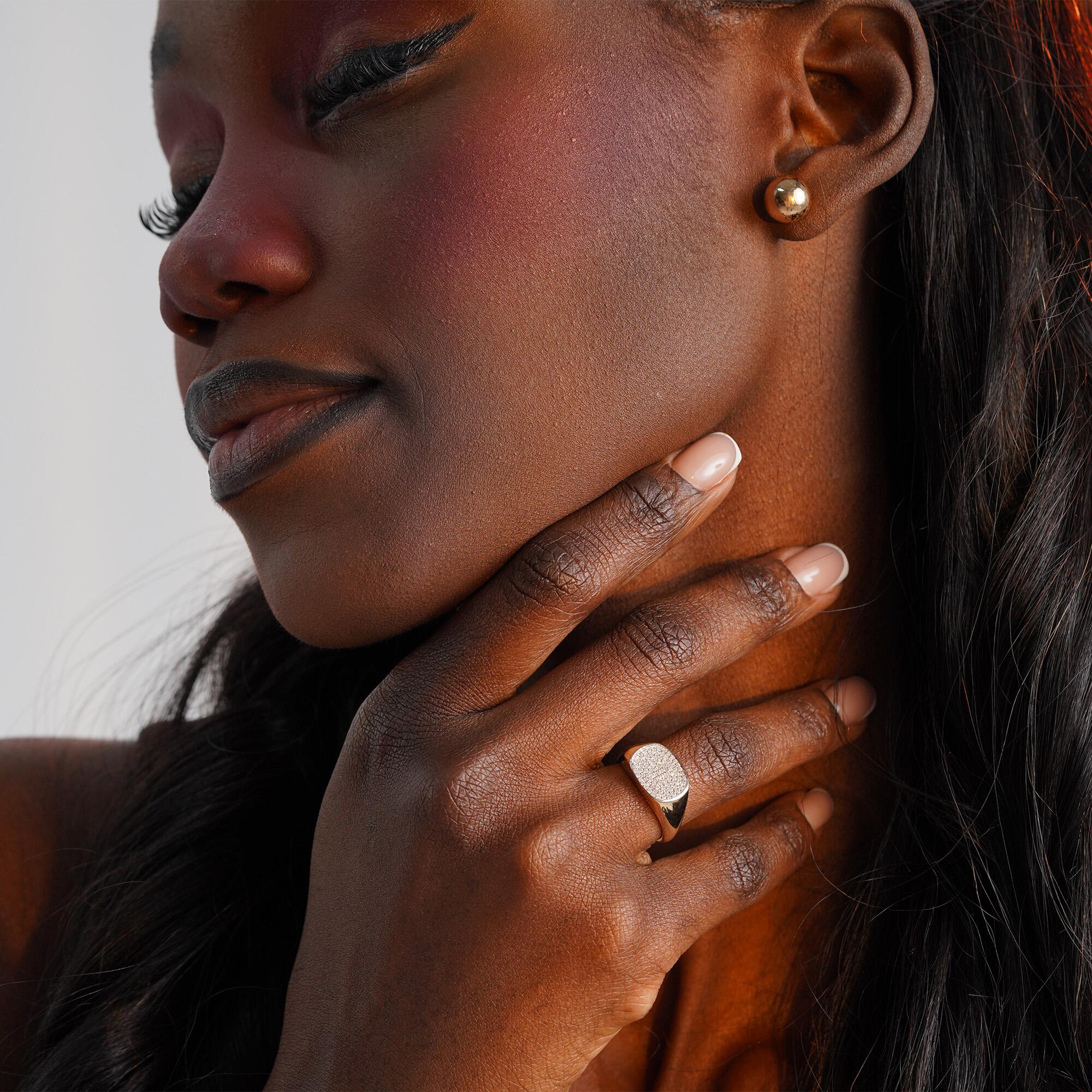 Diamond Modern Pave Ring in 14K Gold