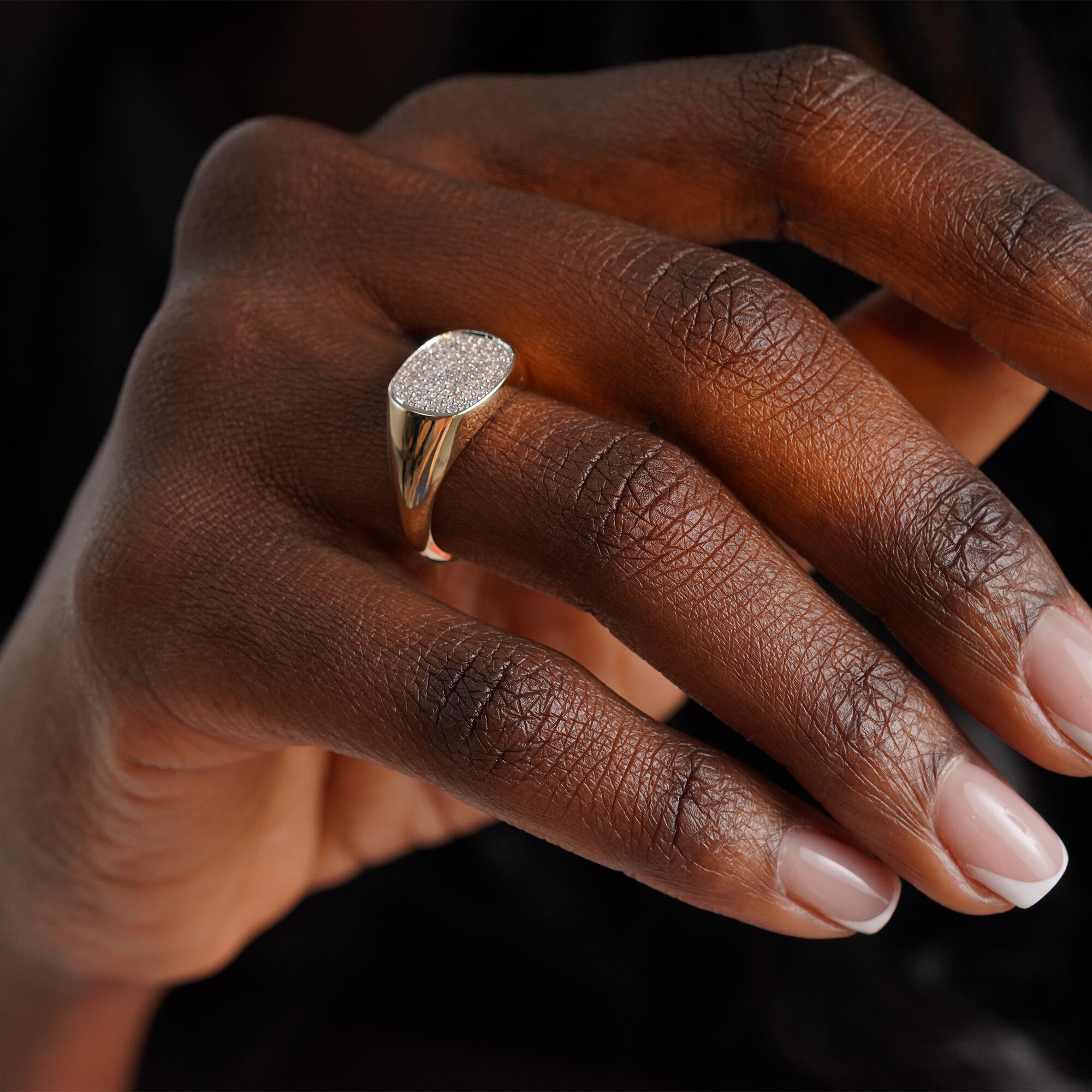 Diamond Modern Pave Ring in 14K Gold