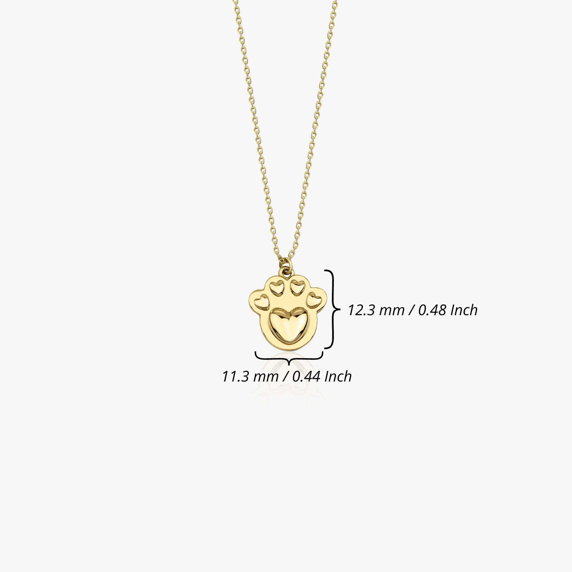 Paw Love Necklace in 14K Gold