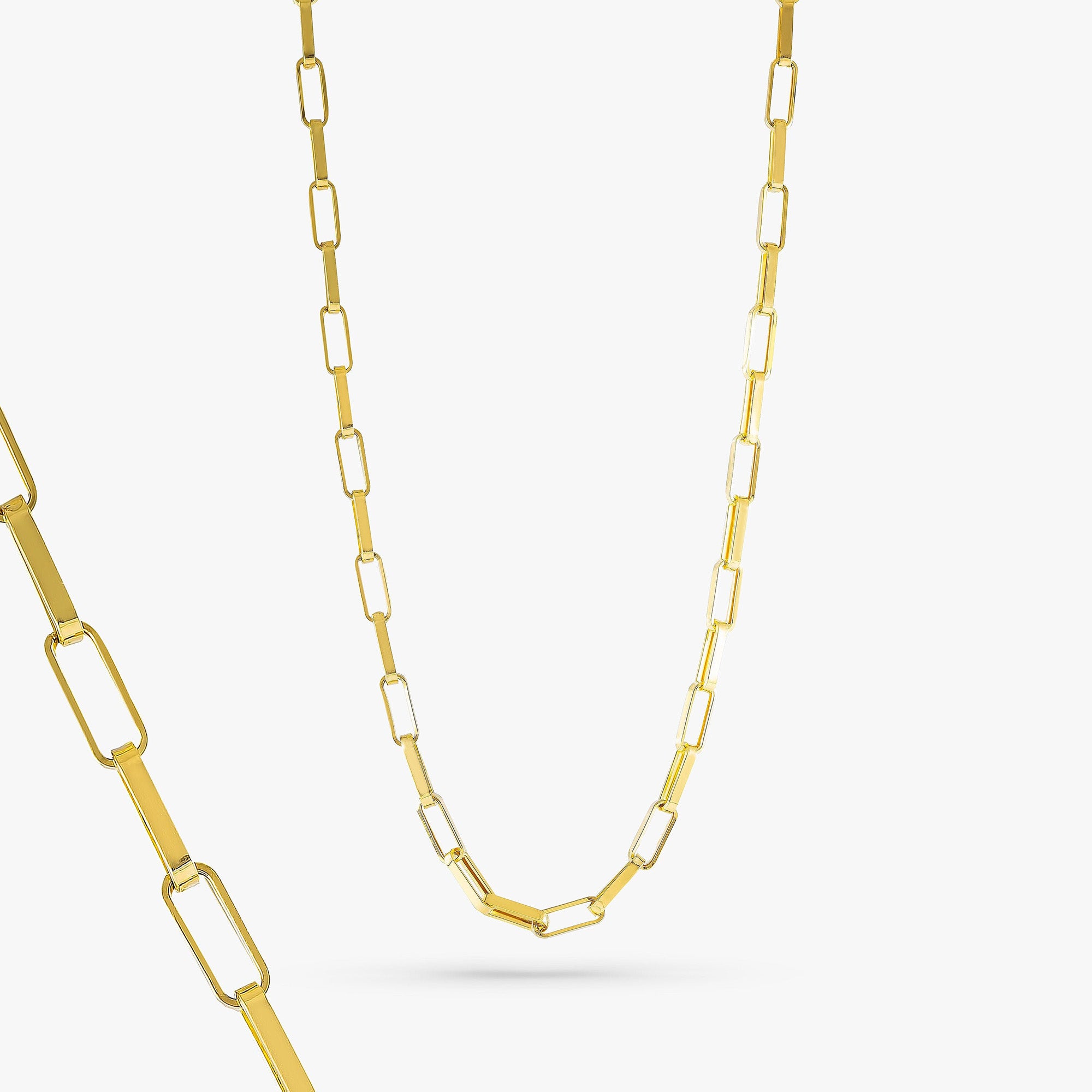 Paperclip Chain Necklace in 14K Gold