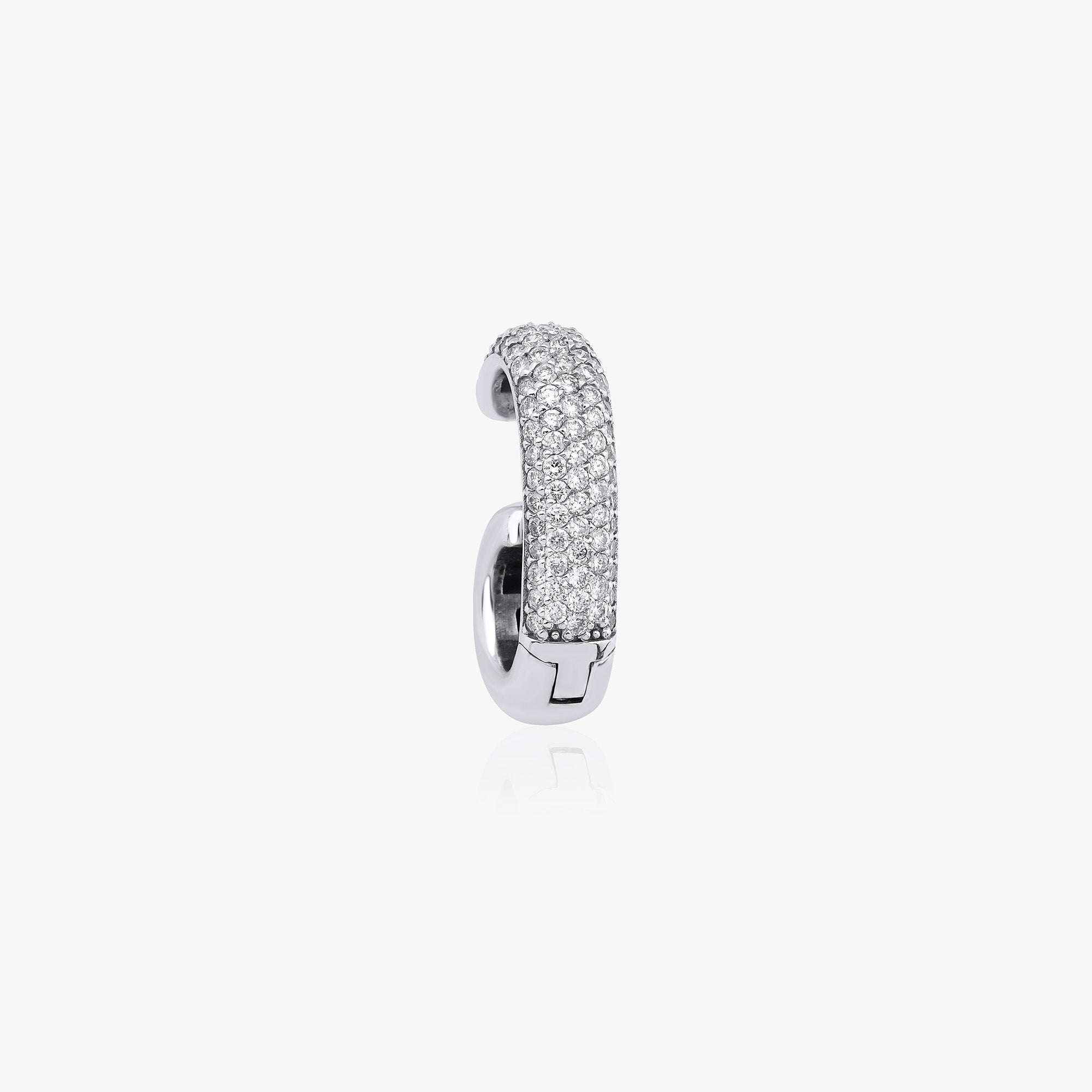 Pave Diamond Ear Cuff Earring in 14K Gold