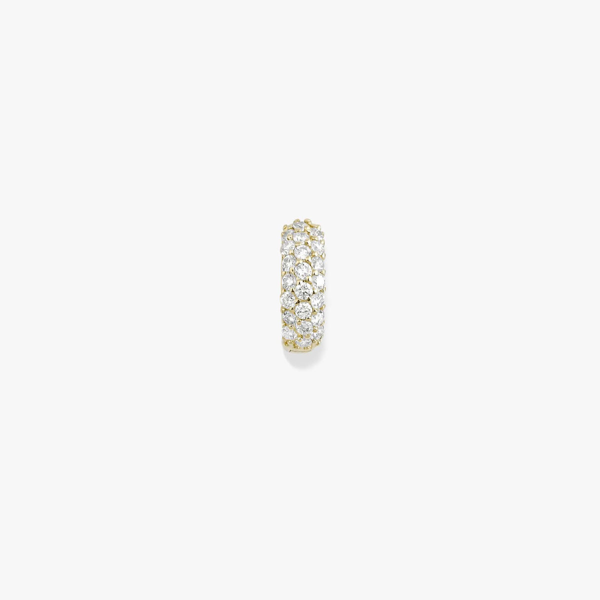 Single Mini Pave Diamond Hoop in 14K Gold