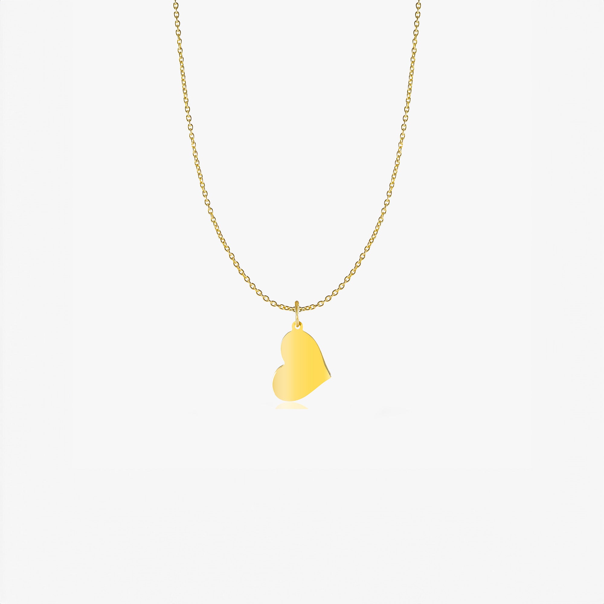 Minimal Sideways Heart Necklace in 14K Gold