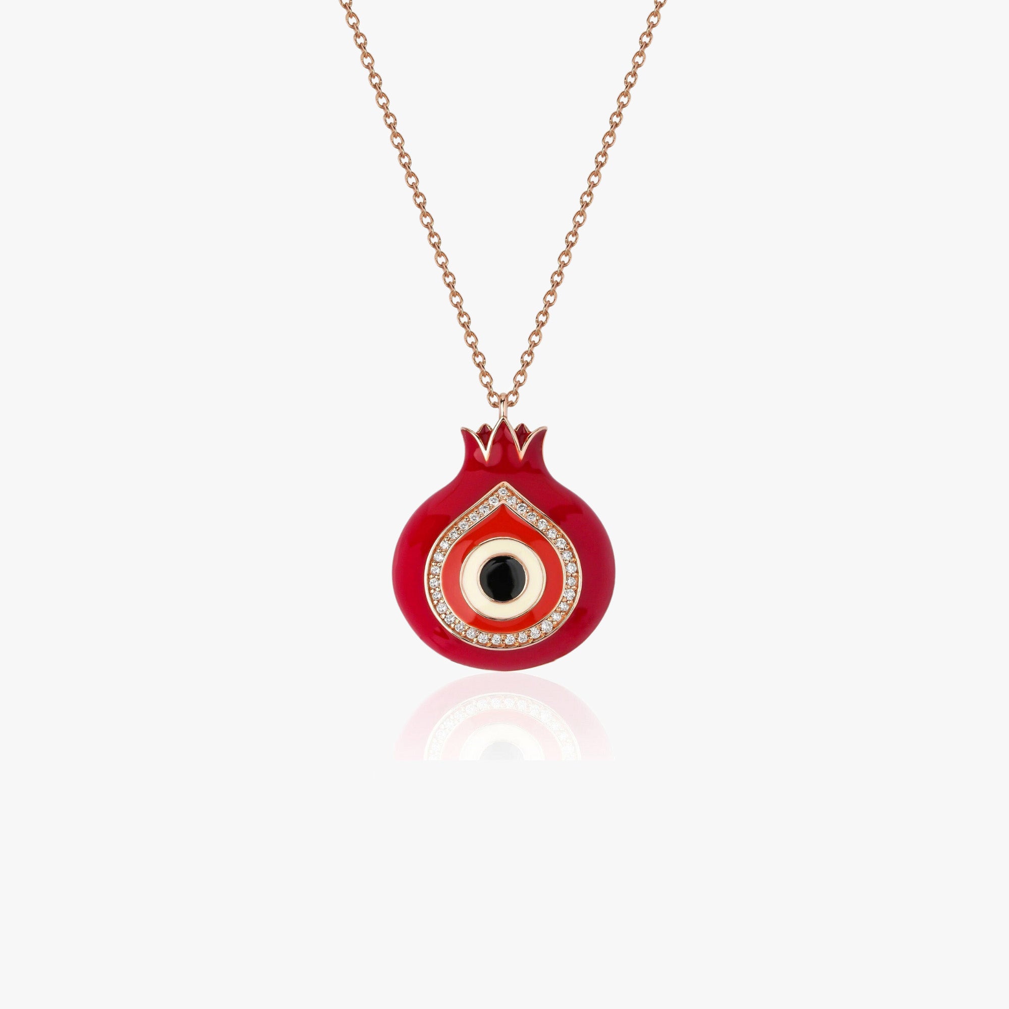 Diamond Pomegranate Necklace Available in 14K and 18K Gold