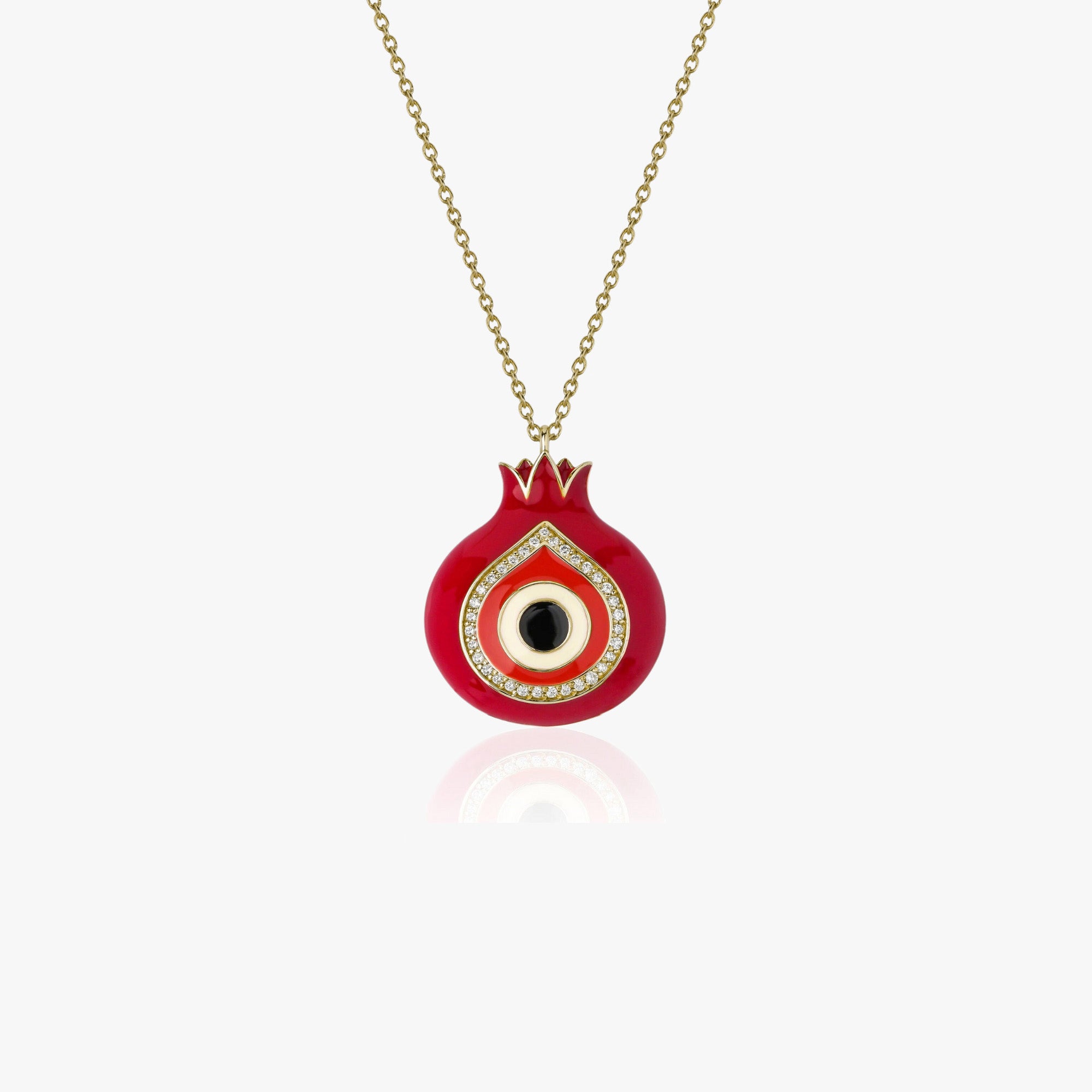 Diamond Pomegranate Necklace Available in 14K and 18K Gold