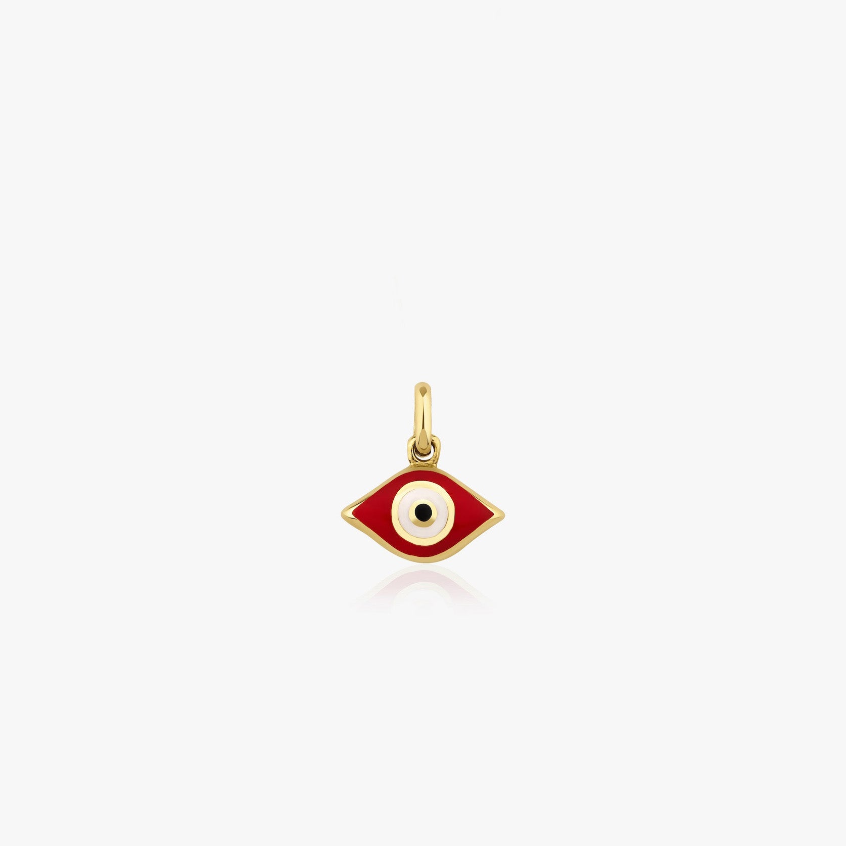 Red Greek Eye Charm in 14K Gold