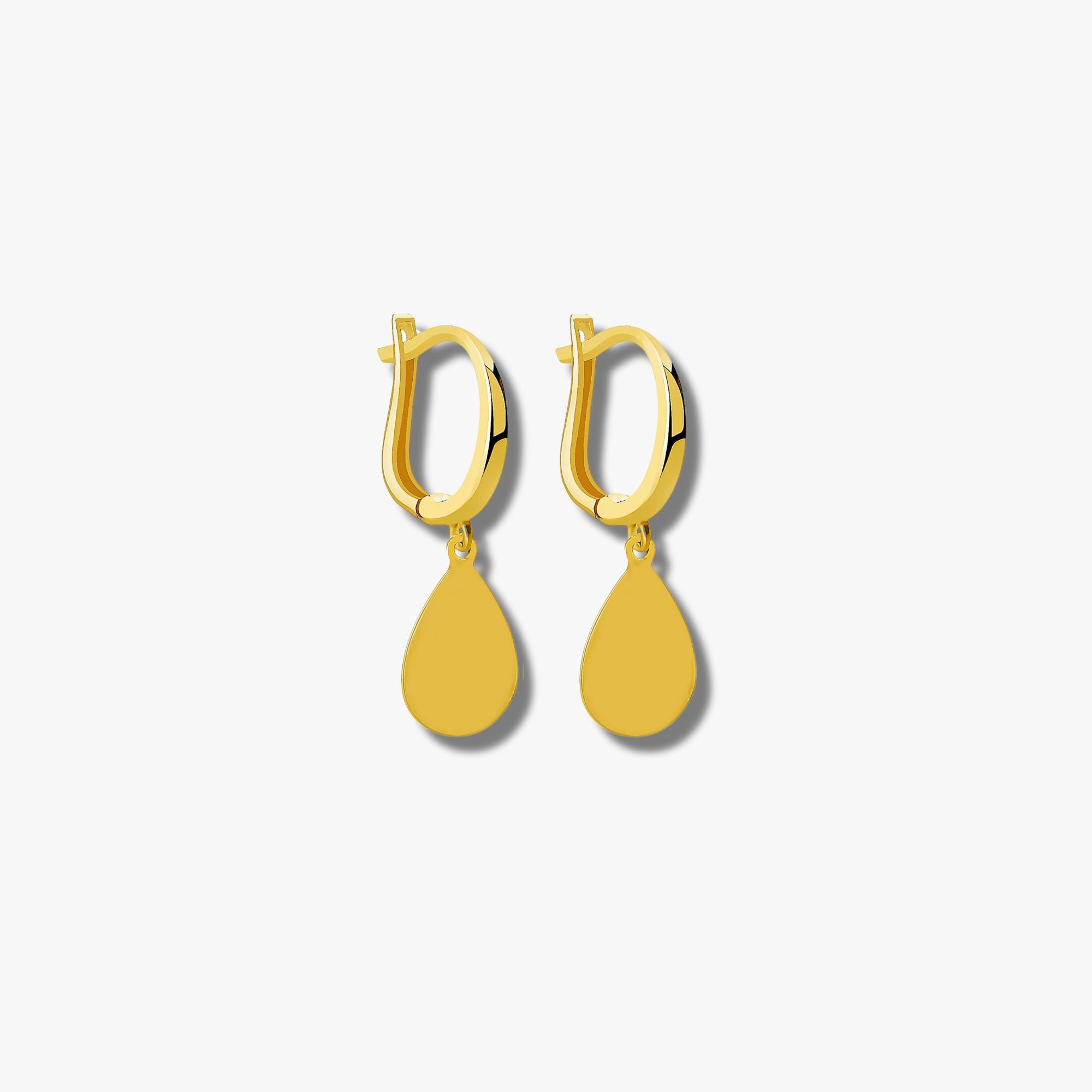 Raindrop Hoops in 14K Gold