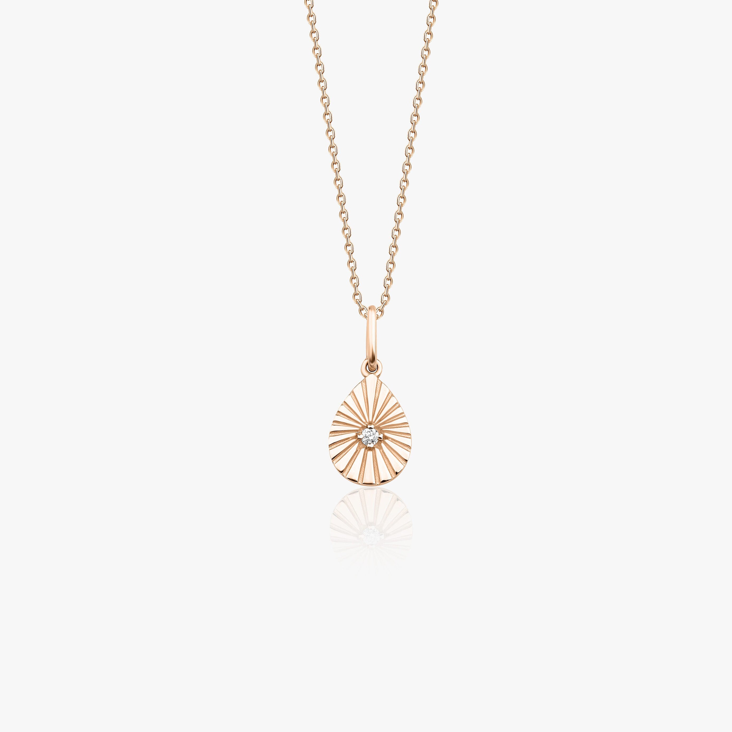 Mini Diamond Raindrop Necklace in 14K Gold