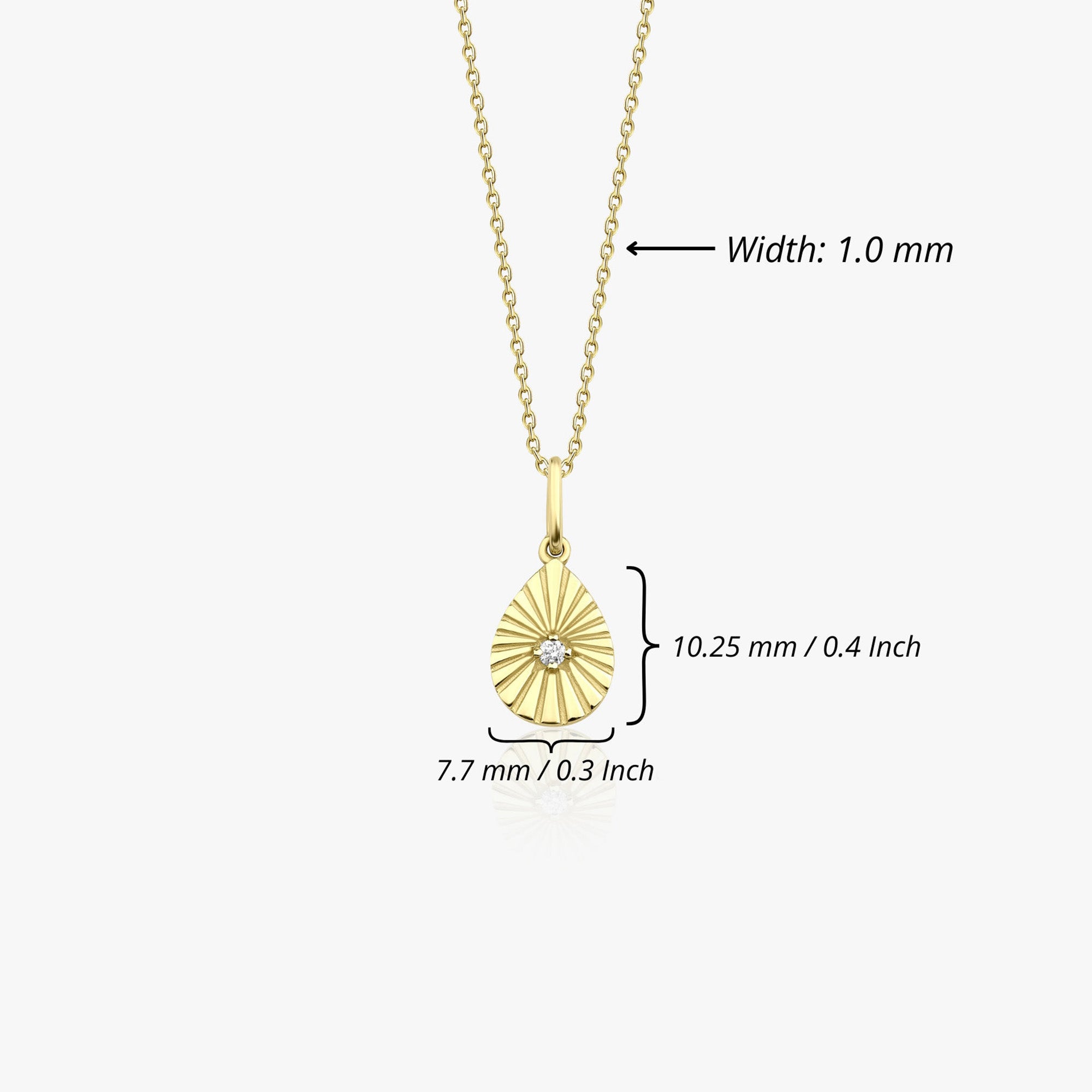 Mini Diamond Raindrop Necklace in 14K Gold
