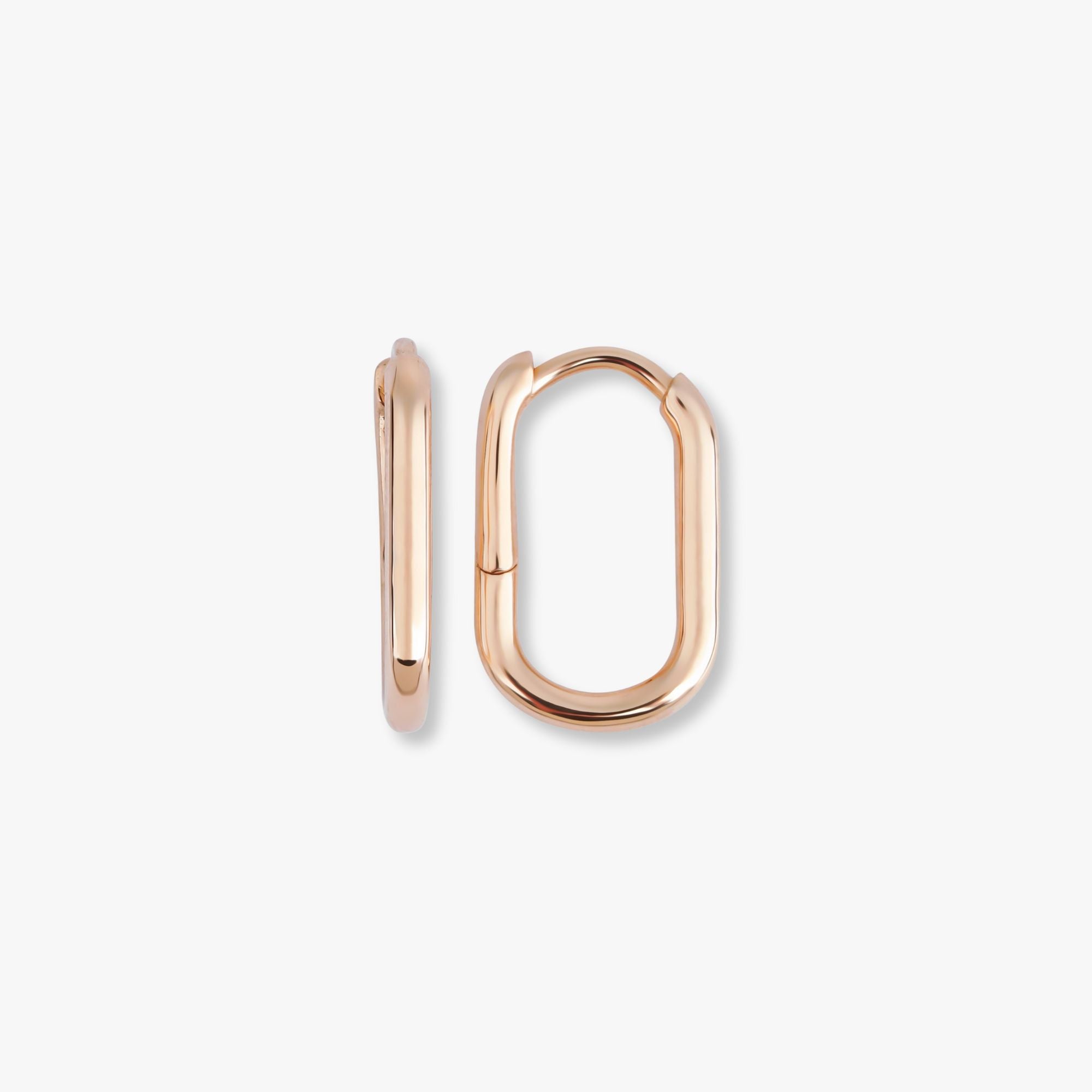 Rectangle Hoops in 14K Gold