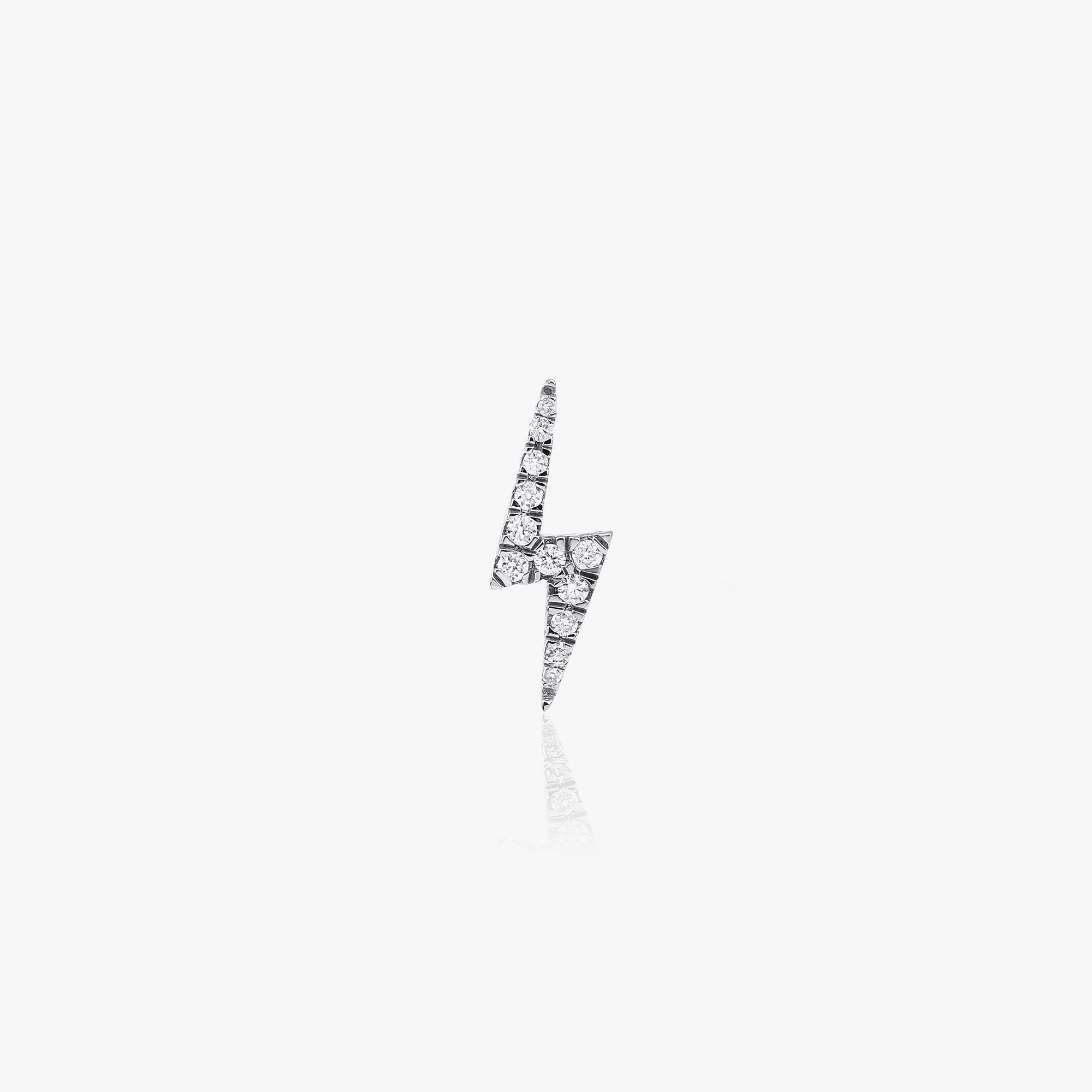Single Diamond Lightning Stud Available in 14K and 18K Gold