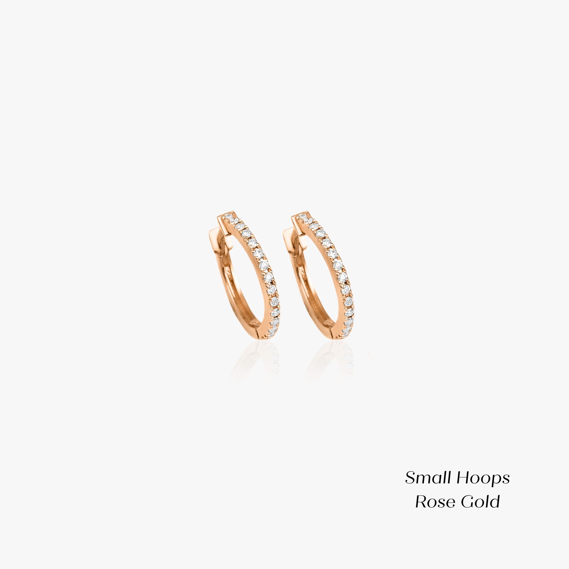 Diamond Huggie Hoops in 14K Gold