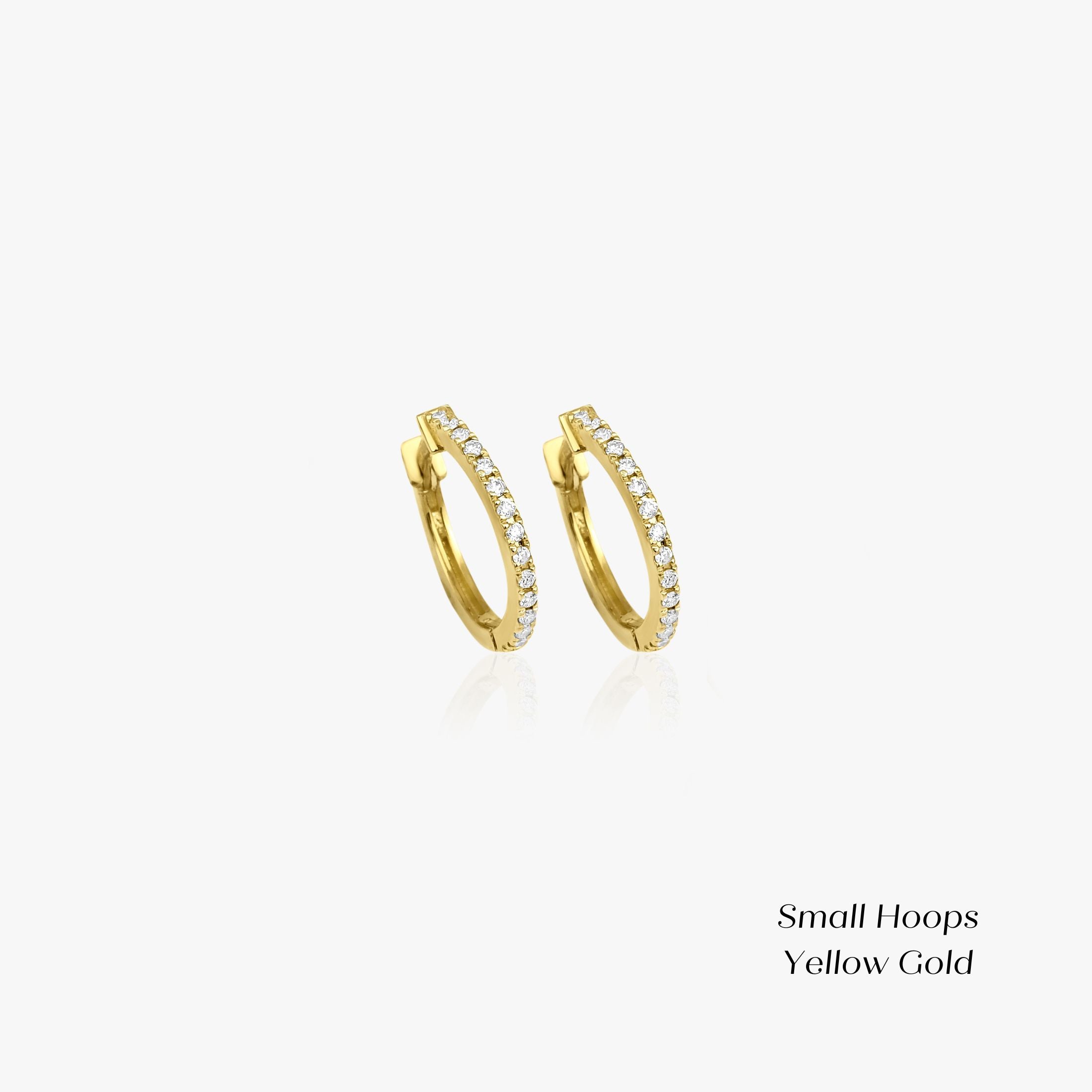 Diamond Huggie Hoops in 14K Gold
